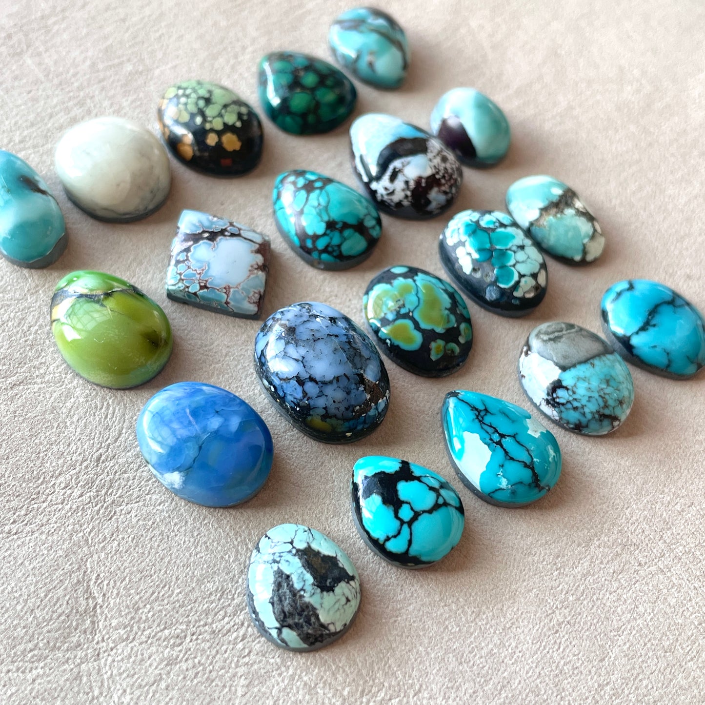 11-17mm Hubei Turquoise Cabochon Smooth (Backed) - Choose your Stone (C3-W4)