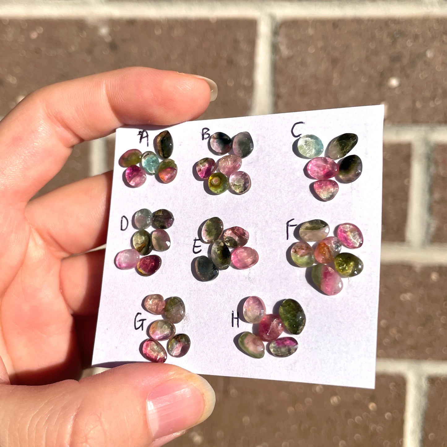Multi Tourmaline Cabochons Rose cut - 5-6pcs - Choose your Lot (W4)