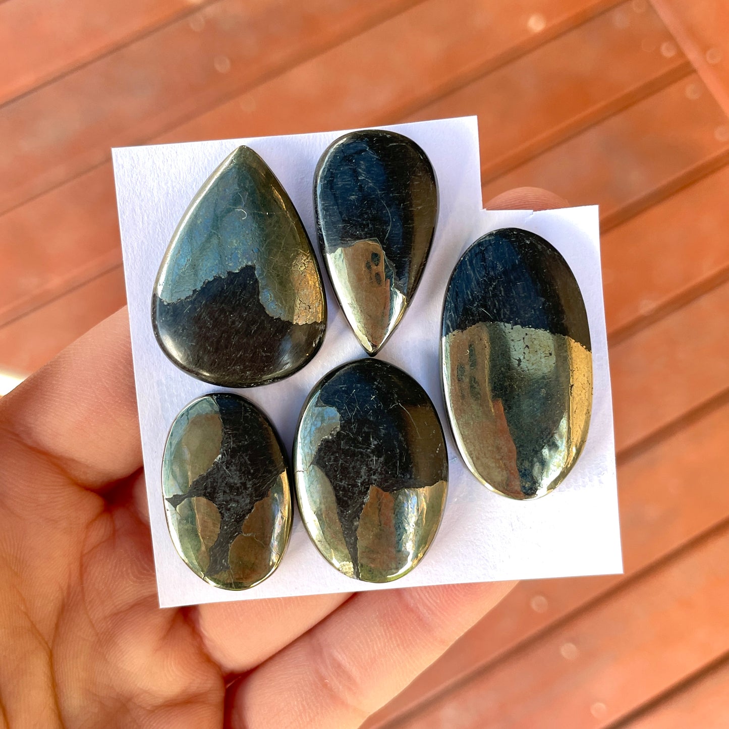 Apache Gold (Chalcopyrite) Cabochon Smooth - Choose your Stone (W5)