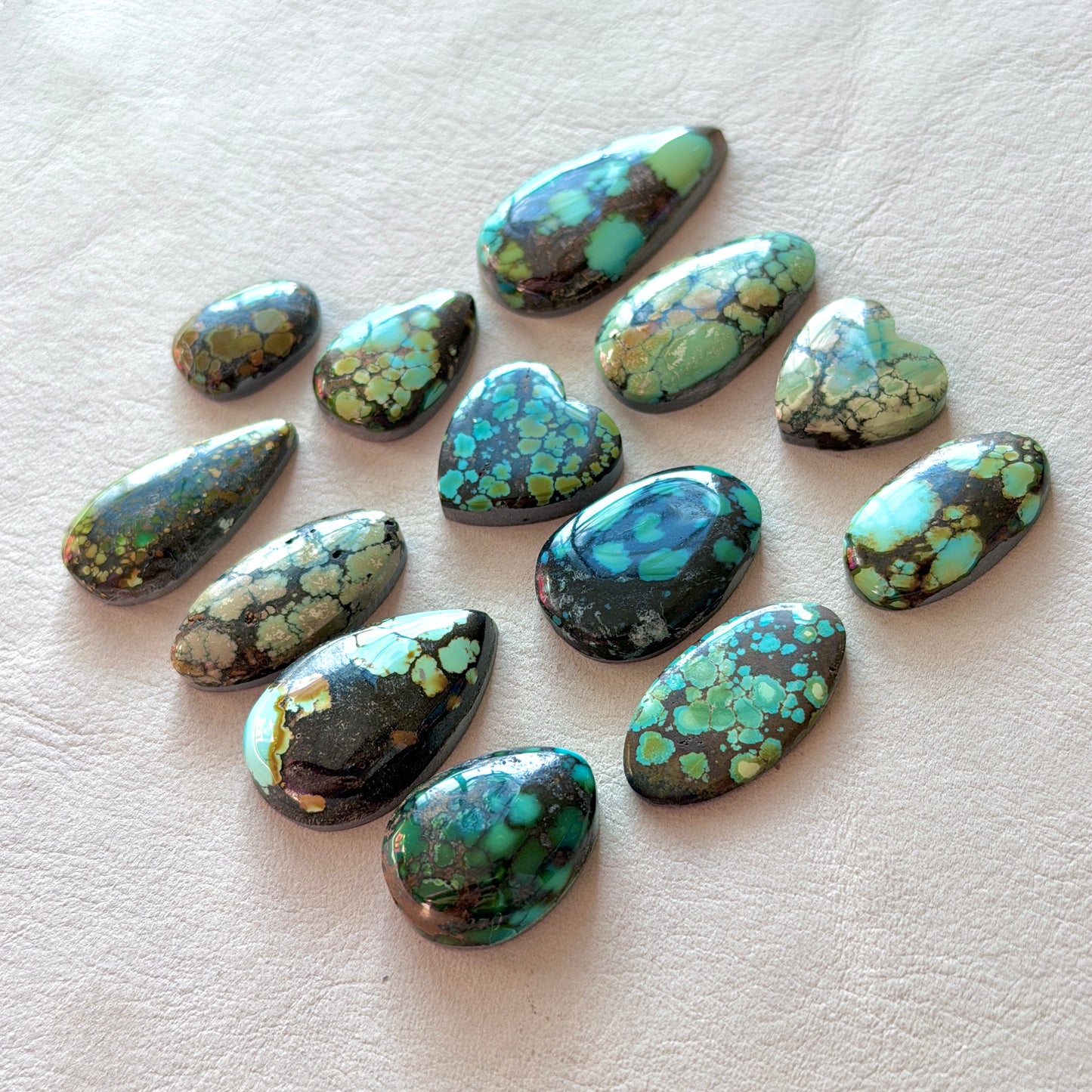 Bamboo Mountain Hubei Turquoise Cabochon Smooth (Backed) - Choose your Stone (W15-C)