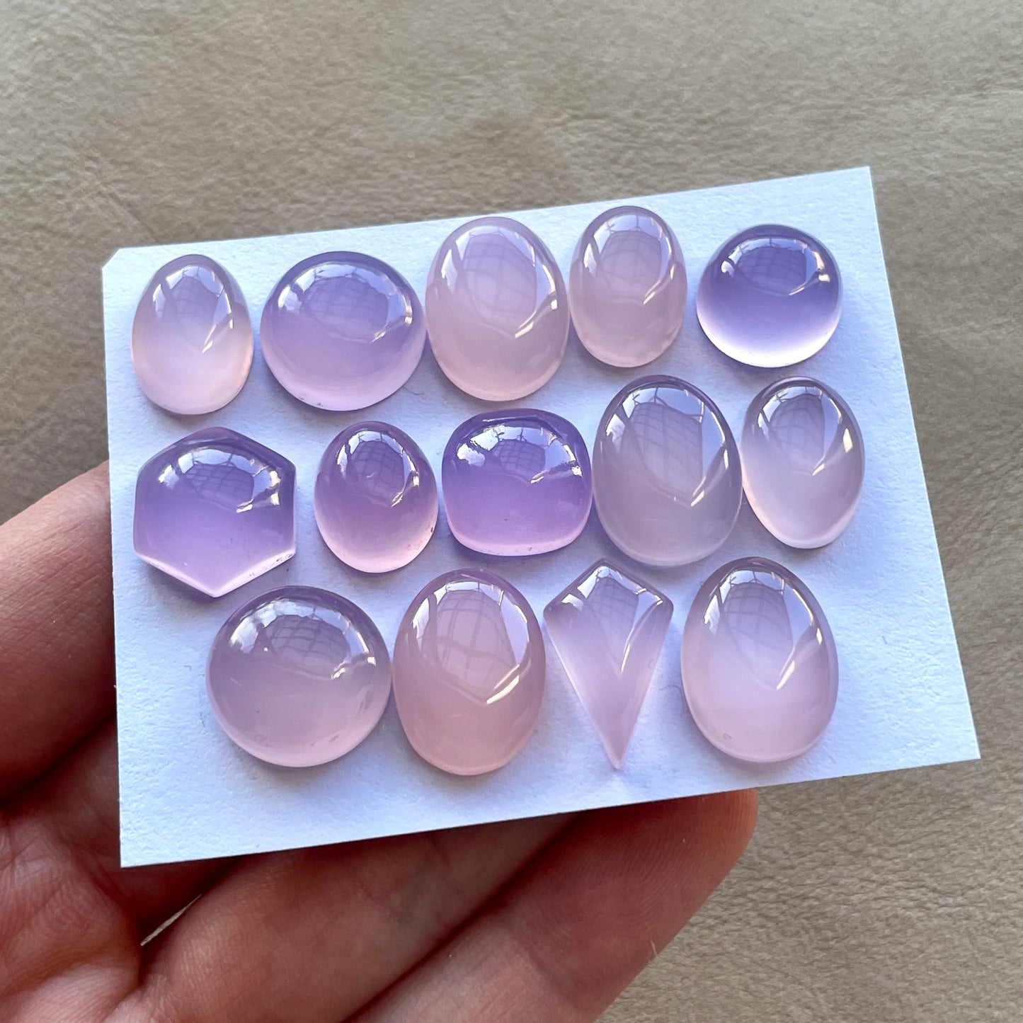 12-16mm Lavender (Purple) Chalcedony Cabochon Smooth - Choose your Stone (W6)