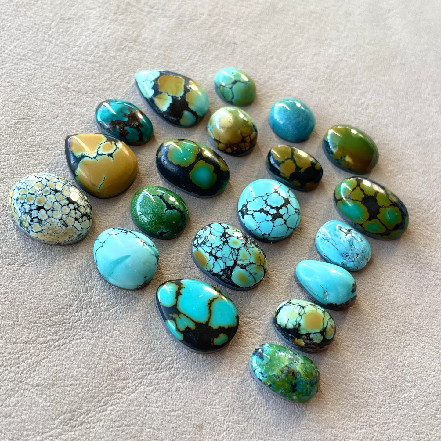10-18mm Hubei Turquoise Cabochon Smooth (Backed) - Choose your Stone (W6)