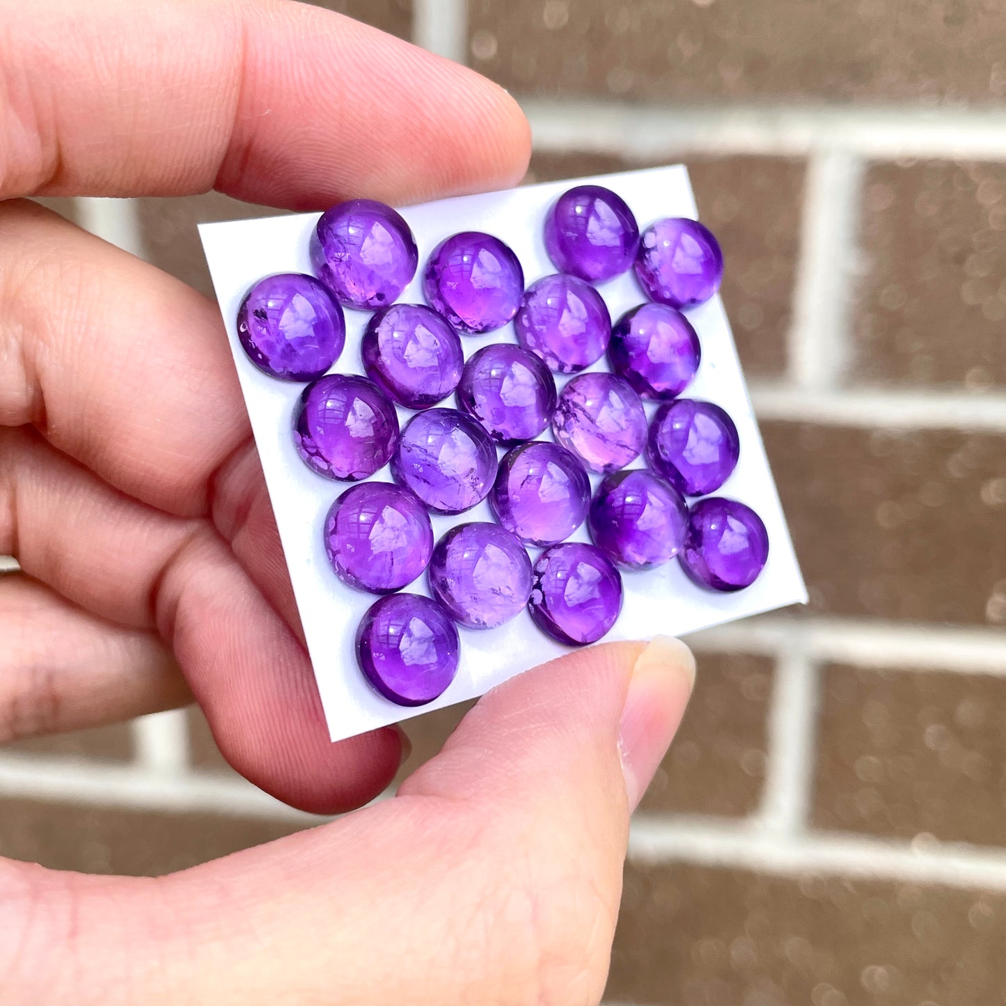 8mm Amethyst Round Cabochon Smooth - Set of 3 (E17)
