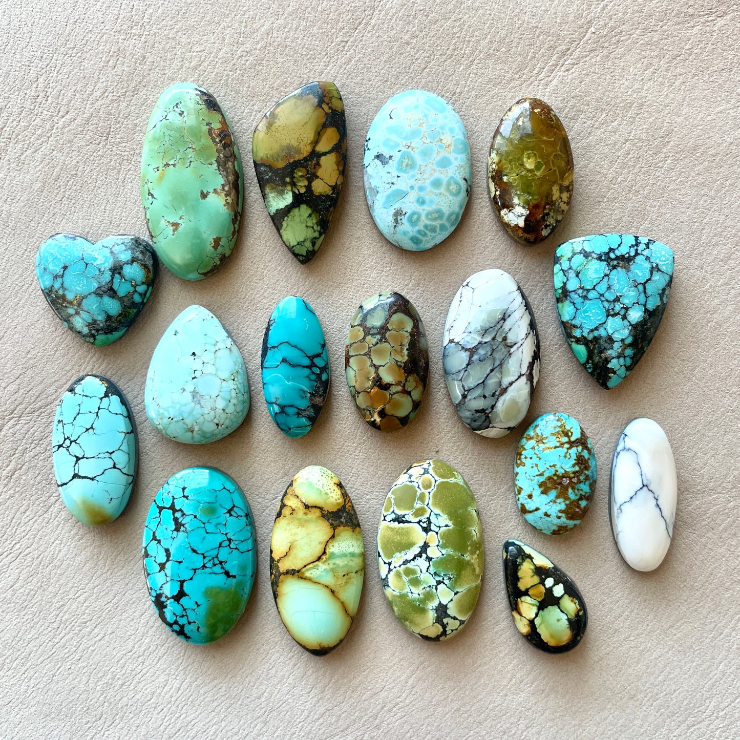 Hubei Turquoise Cabochon Smooth (Backed) - Choose your Stone (B) (W3)