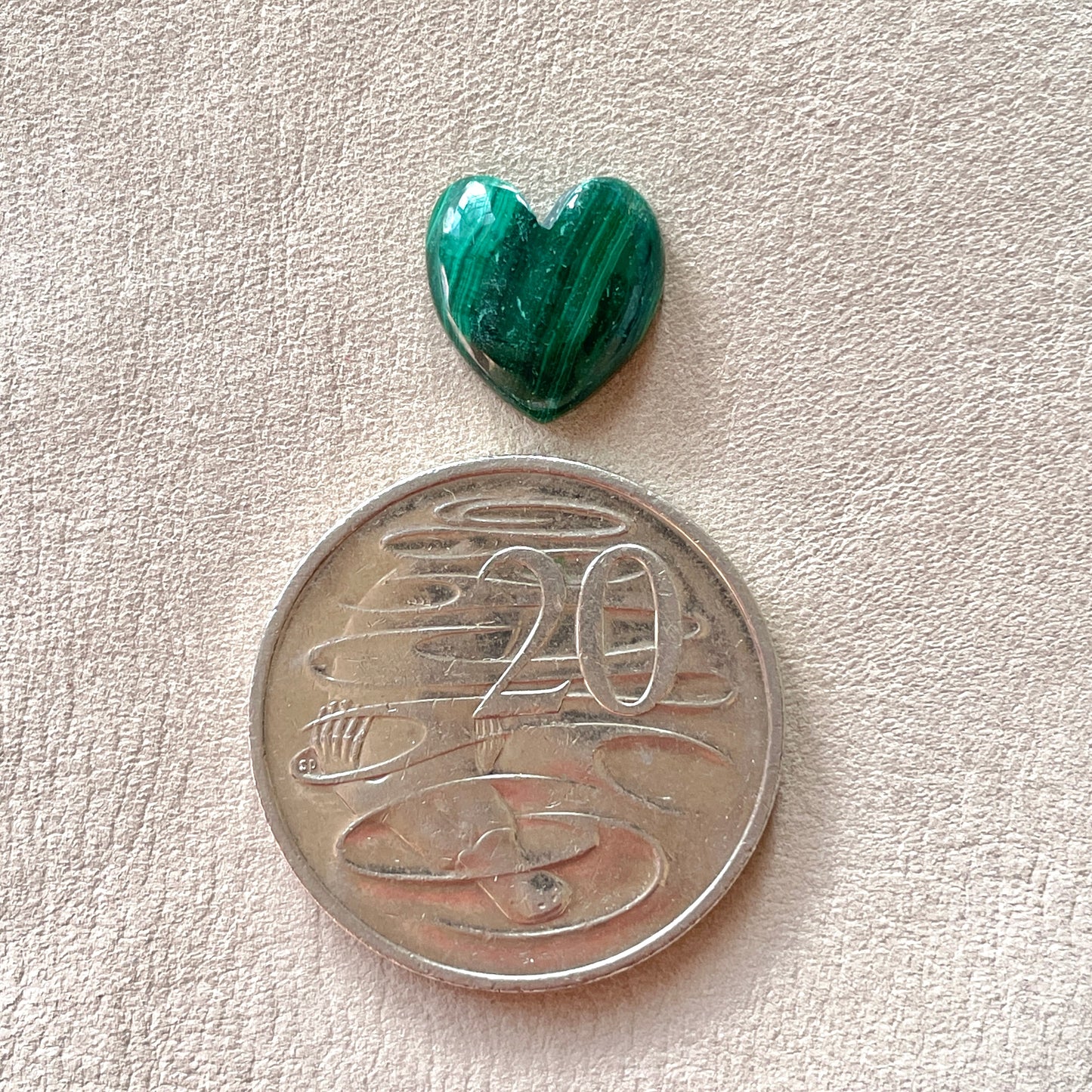 Malachite Mini Heart Cabochon - 12.5x13mm (W4)