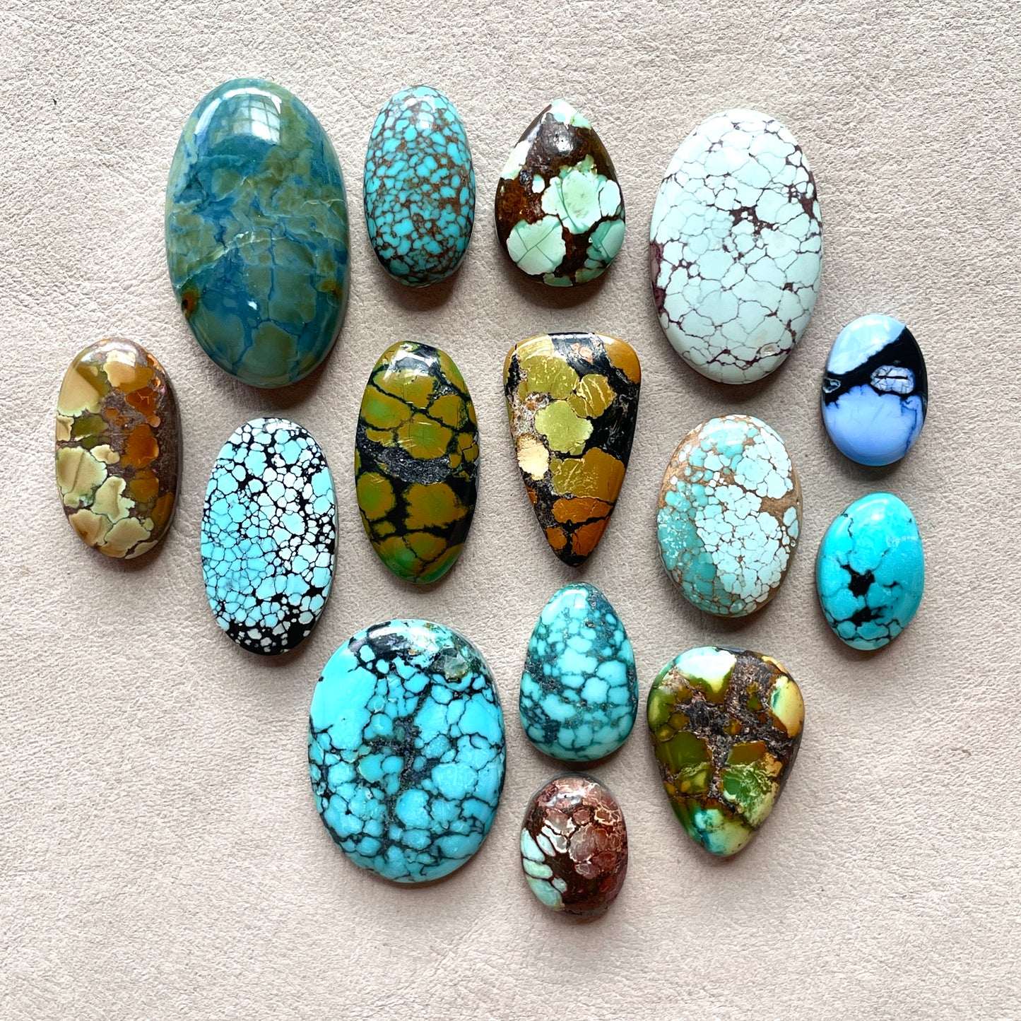 15-31mm Hubei Turquoise Cabochon Smooth (Backed) - Choose your Stone (A-W5)