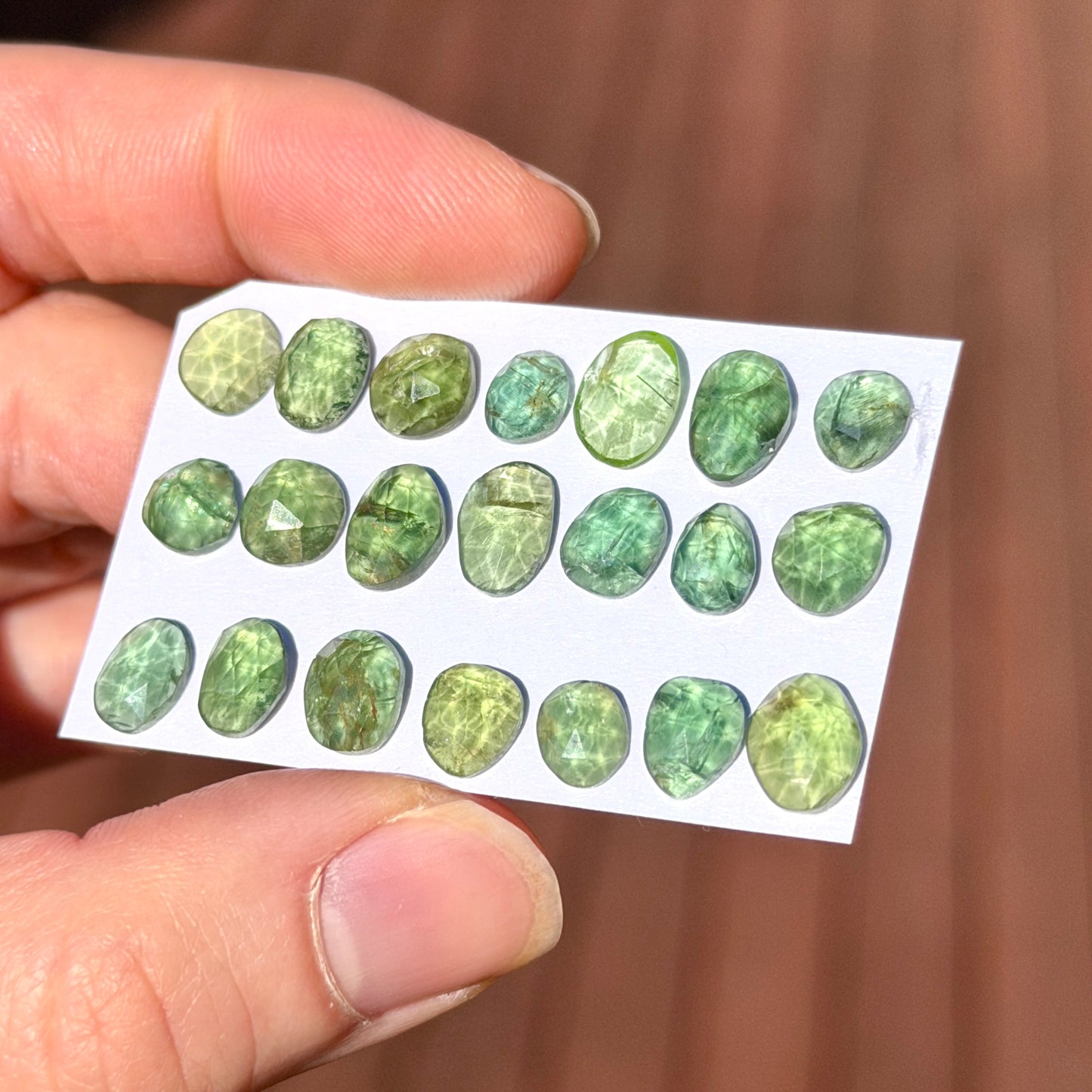 7-9mm Green Apatite Cabochon Rose cut - Choose your Stone (W3)