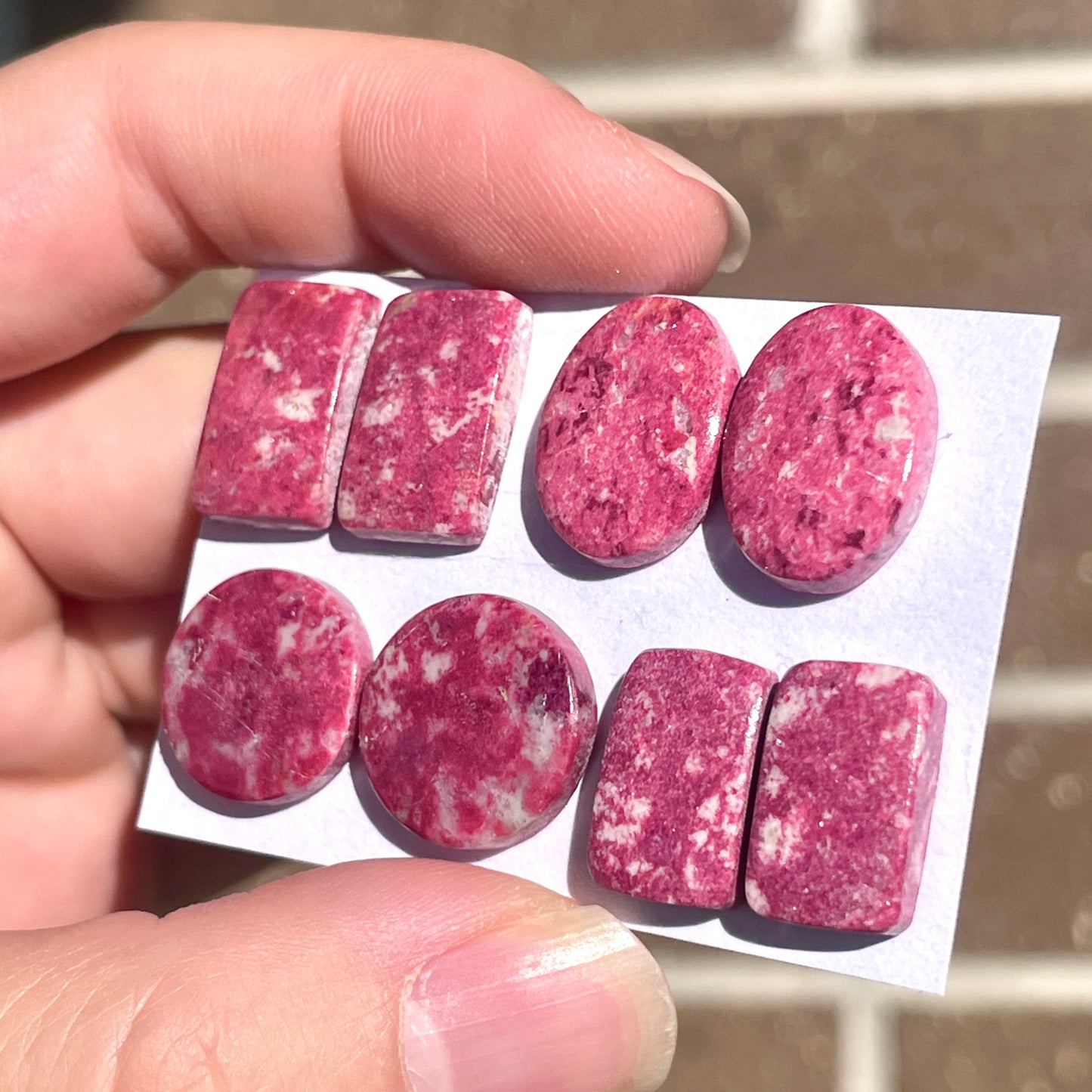 15-16mm Norwegian Thulite Cabochon Pairs - Choose your Pair (W9)