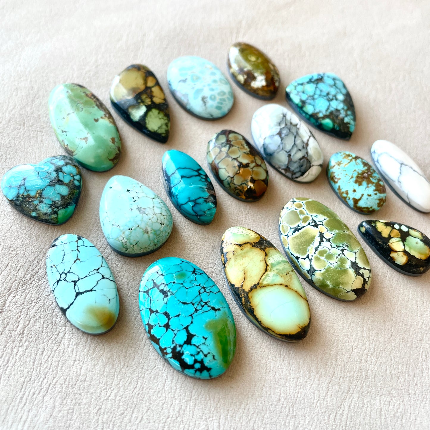 Hubei Turquoise Cabochon Smooth (Backed) - Choose your Stone (B) (W3)
