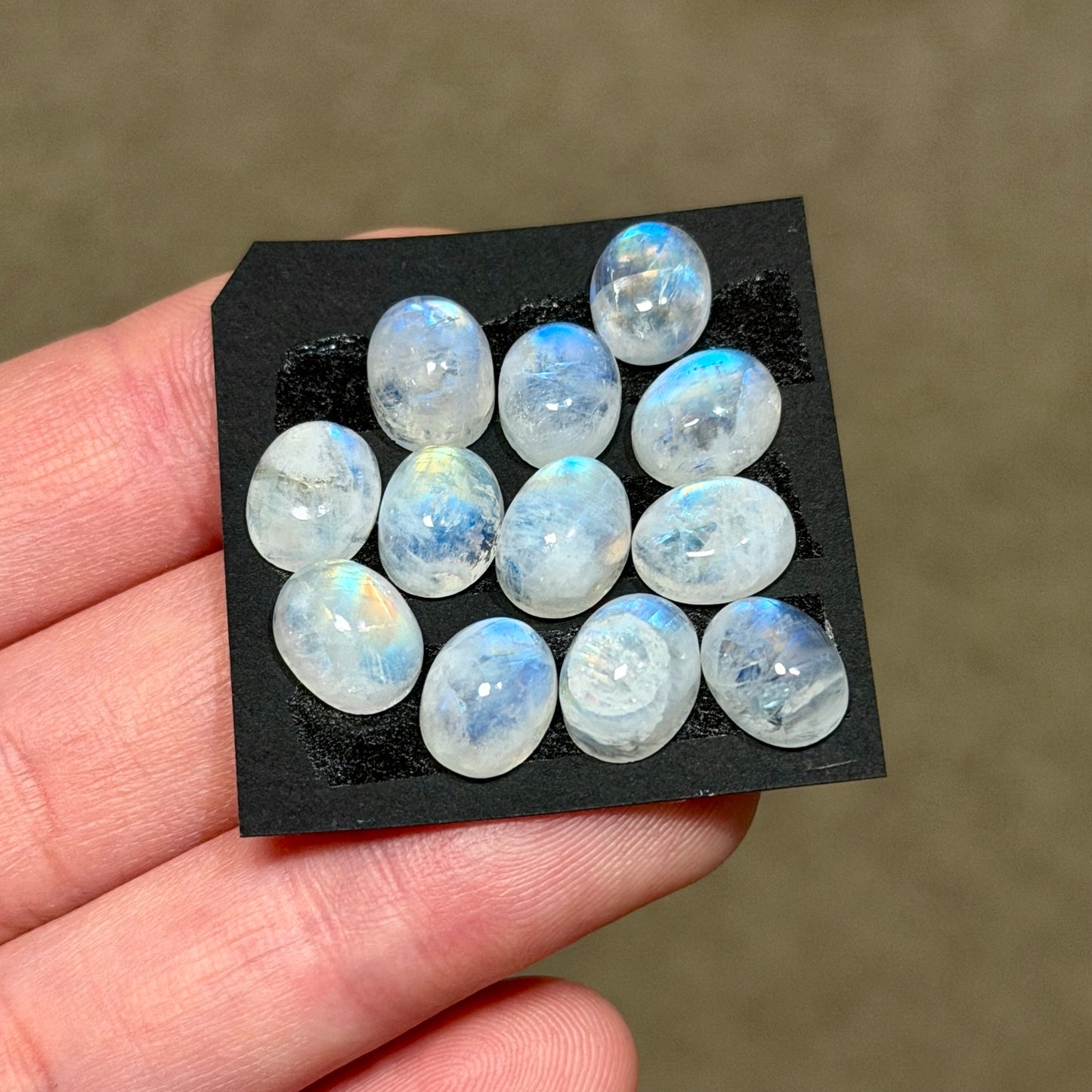 Rainbow Moonstone Oval Cabochon Smooth (9x7mm) - Choose your Stone (W12)