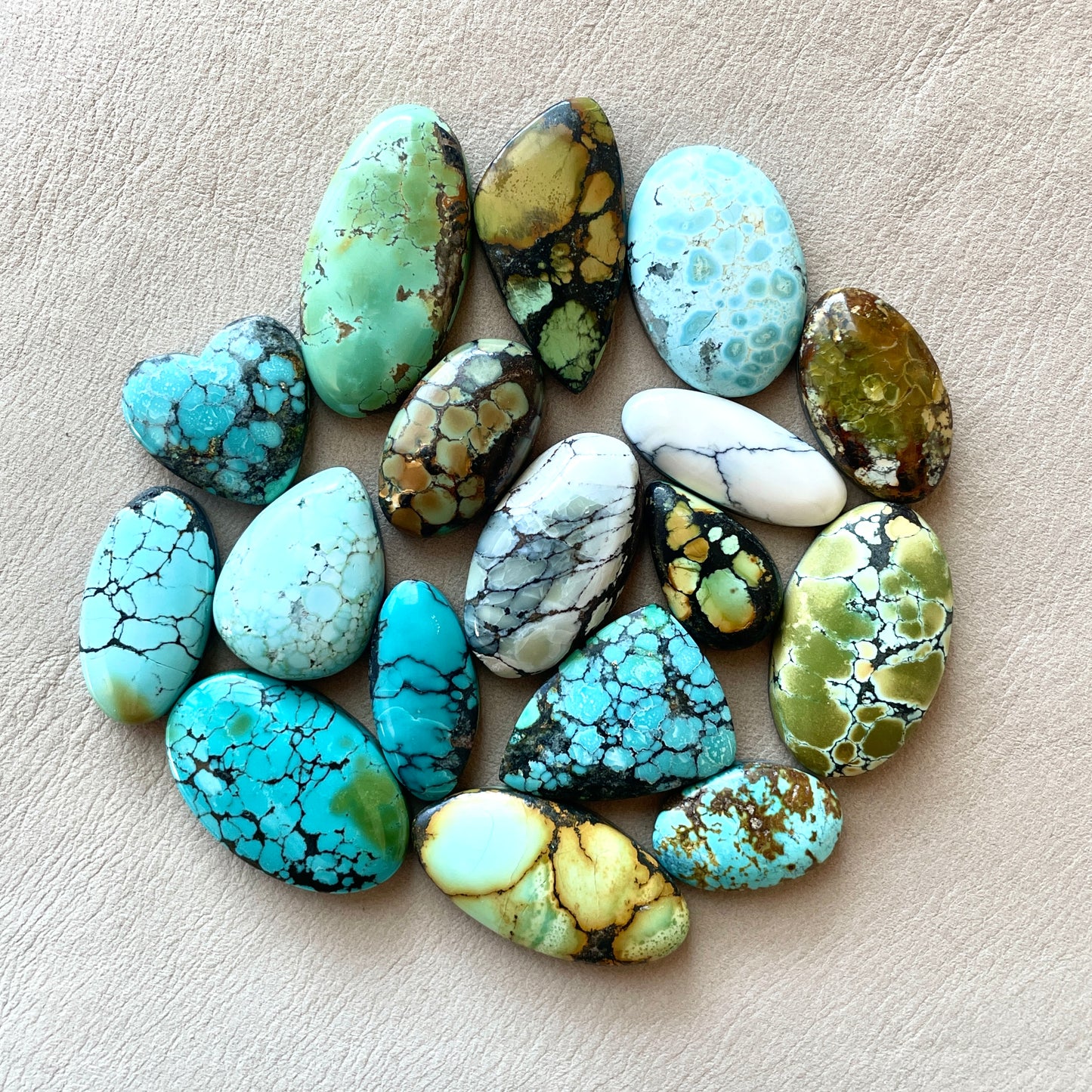 Hubei Turquoise Cabochon Smooth (Backed) - Choose your Stone (B) (W3)