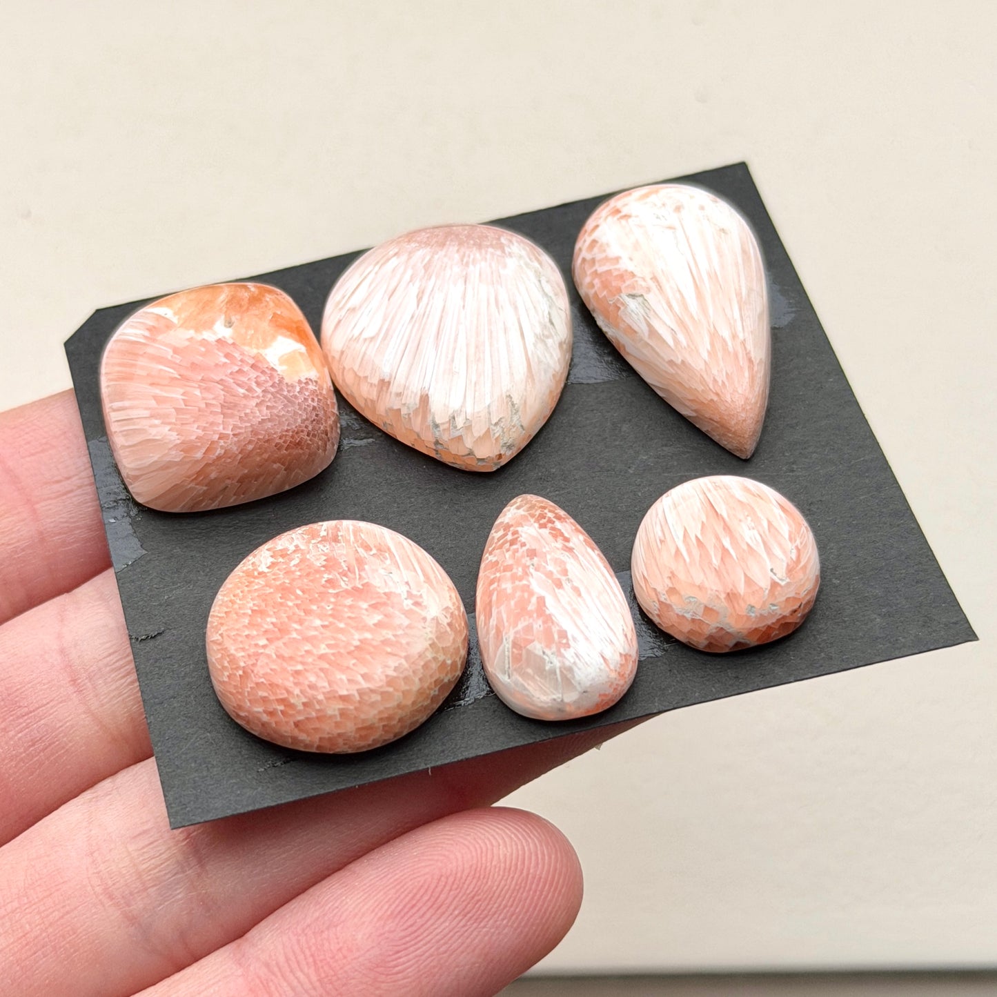 13-26mm Peach Scolecite Cabochon Smooth - Choose your Stone (W13)