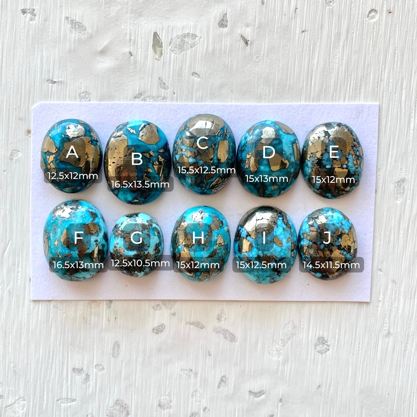 Morenci Turquoise with Pyrite Cabochon Smooth - Choose your Stone (W1)