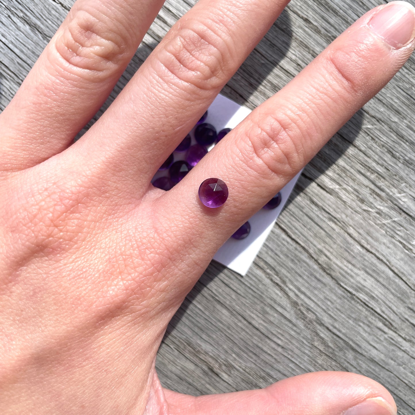 6mm Purple Amethyst Round Cabochons Rose cut - Set of 3 (W6)