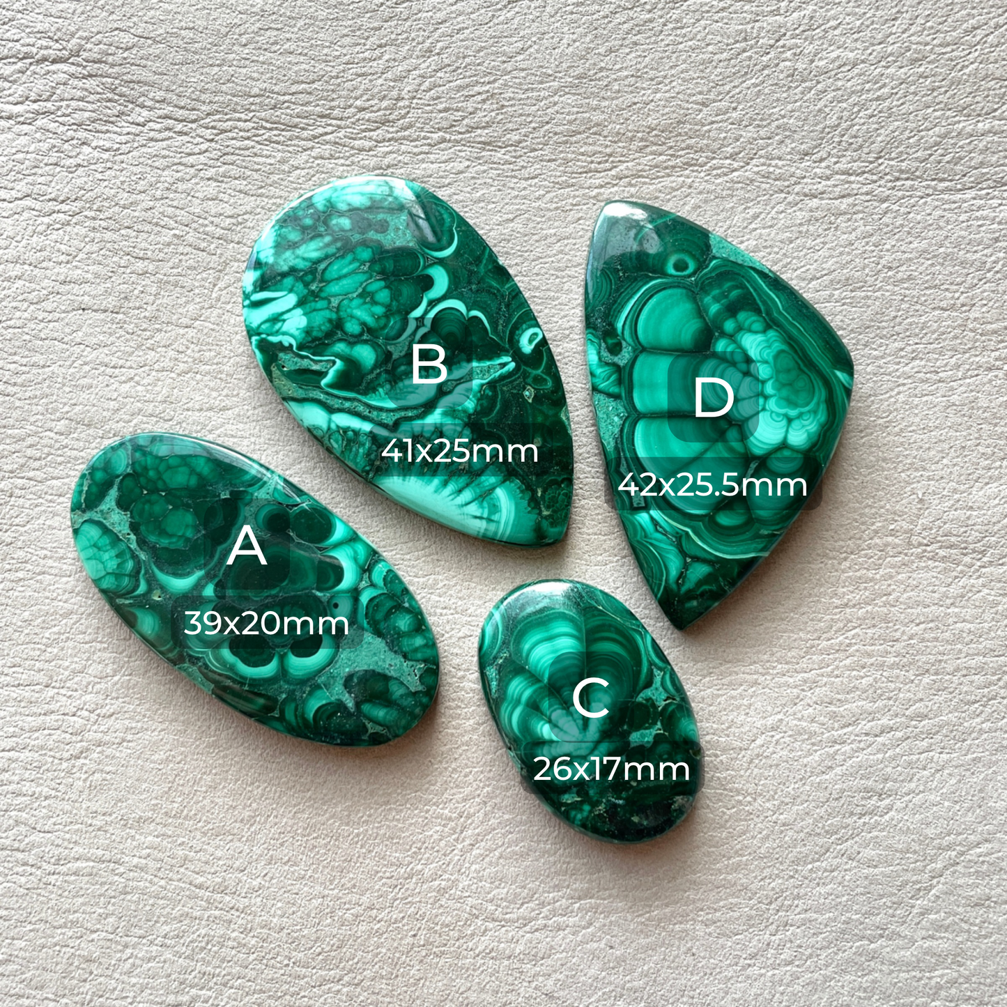 ‘Flower’ Malachite Cabochon Smooth - Choose your Stone (W1)