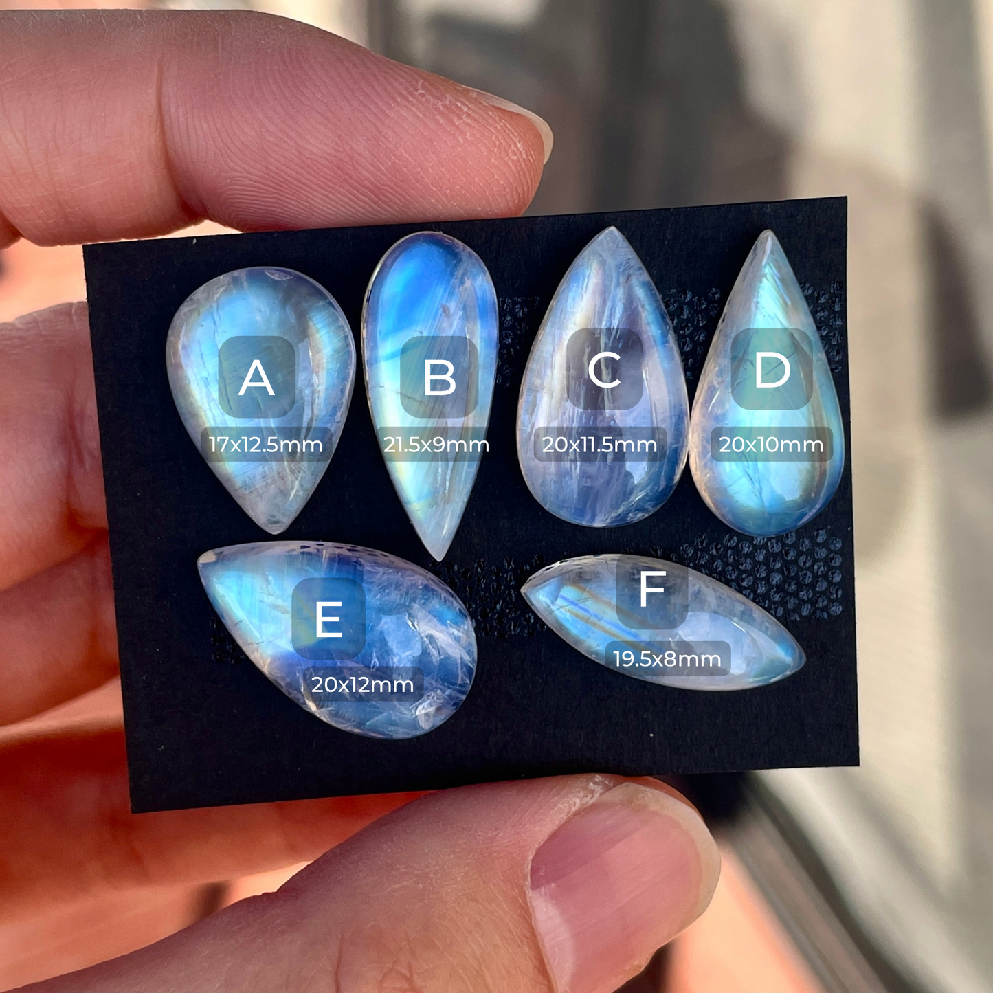 17-22mm Rainbow Moonstone Cabochon Smooth - Choose your Stone (W8)