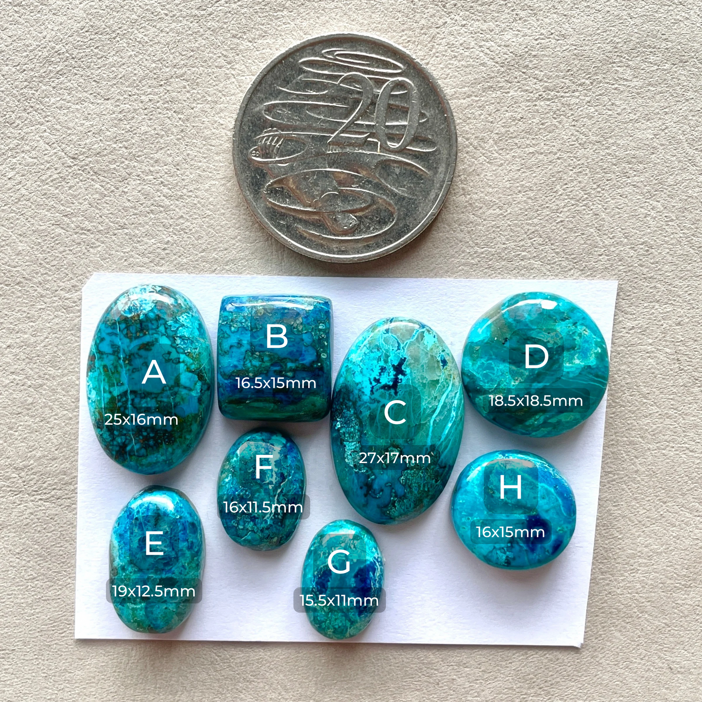 16-27mm Shattuckite (with Cuprite & Azurite) Cabochon Smooth - Choose your Stone - W7