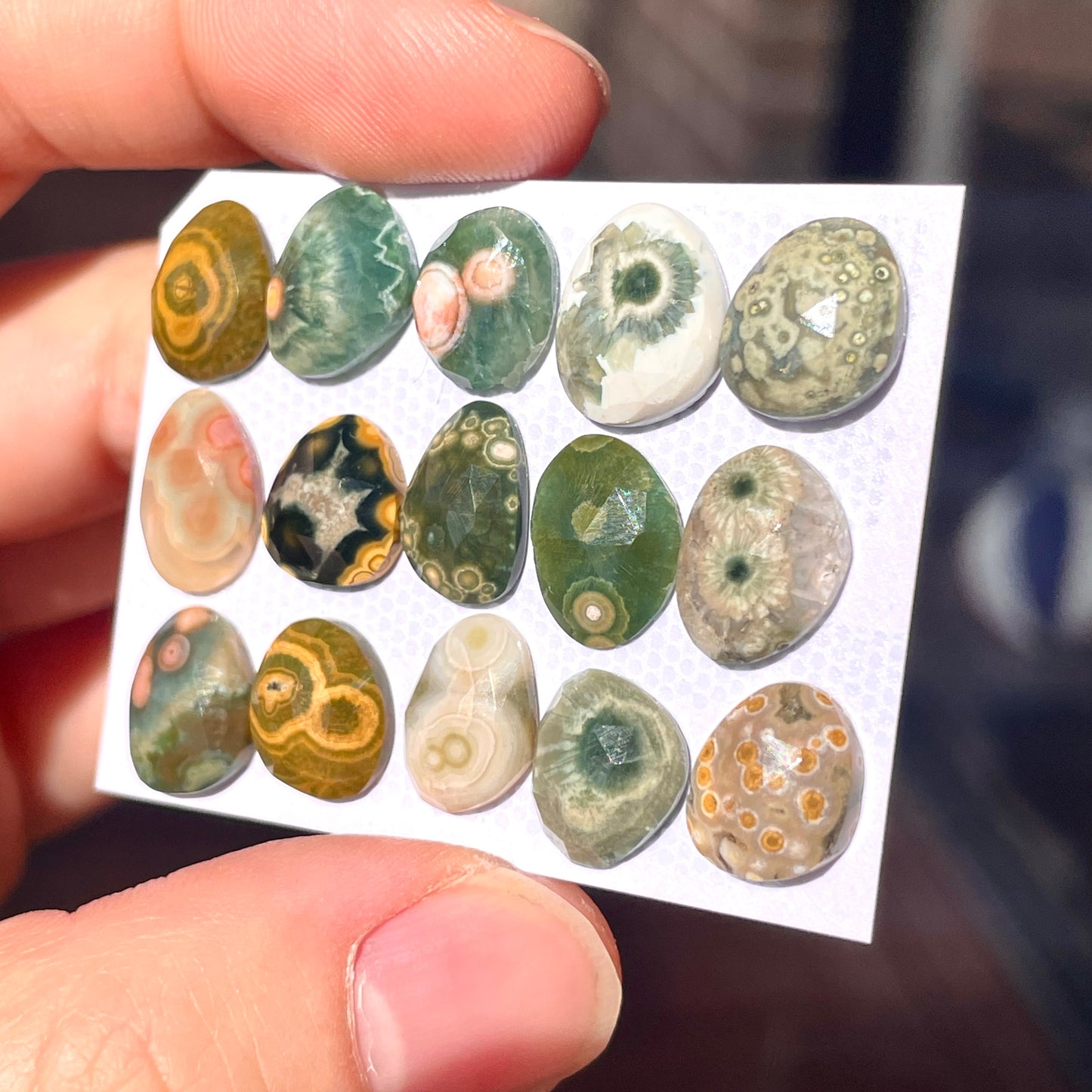 10-12mm Ocean Jasper Cabochon Rose cut - Choose your Stone (W2)