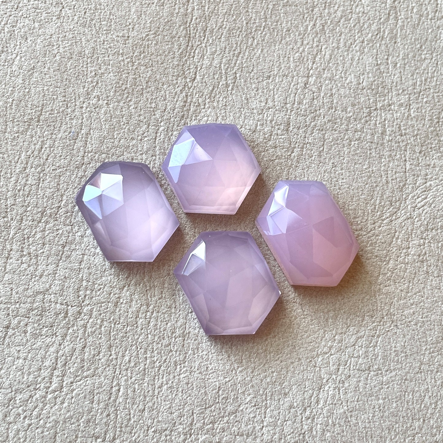 Lavender Chalcedony Hexagonal Cabochon Rose Cut - Choose your Stone