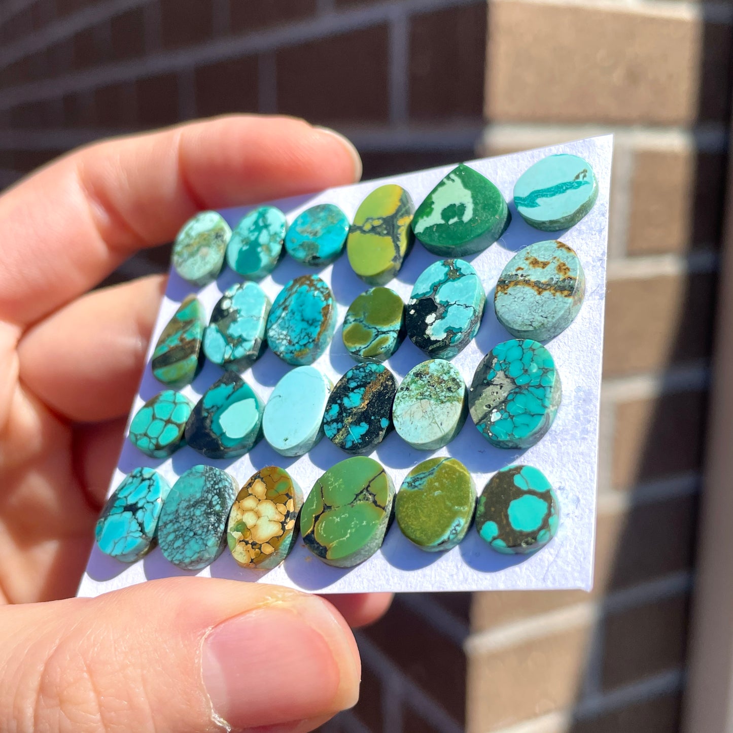 8-14mm Tibetan Turquoise Cabochon Smooth  - Choose your Stone (W6)