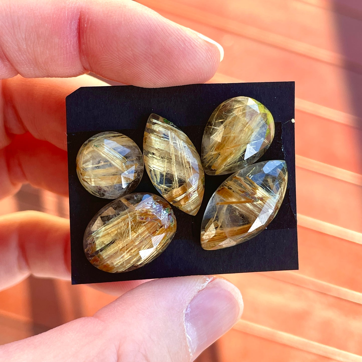 Gold Rutilated/Rutile Quartz Cabochon Rose cut - Choose your Stone (W10)