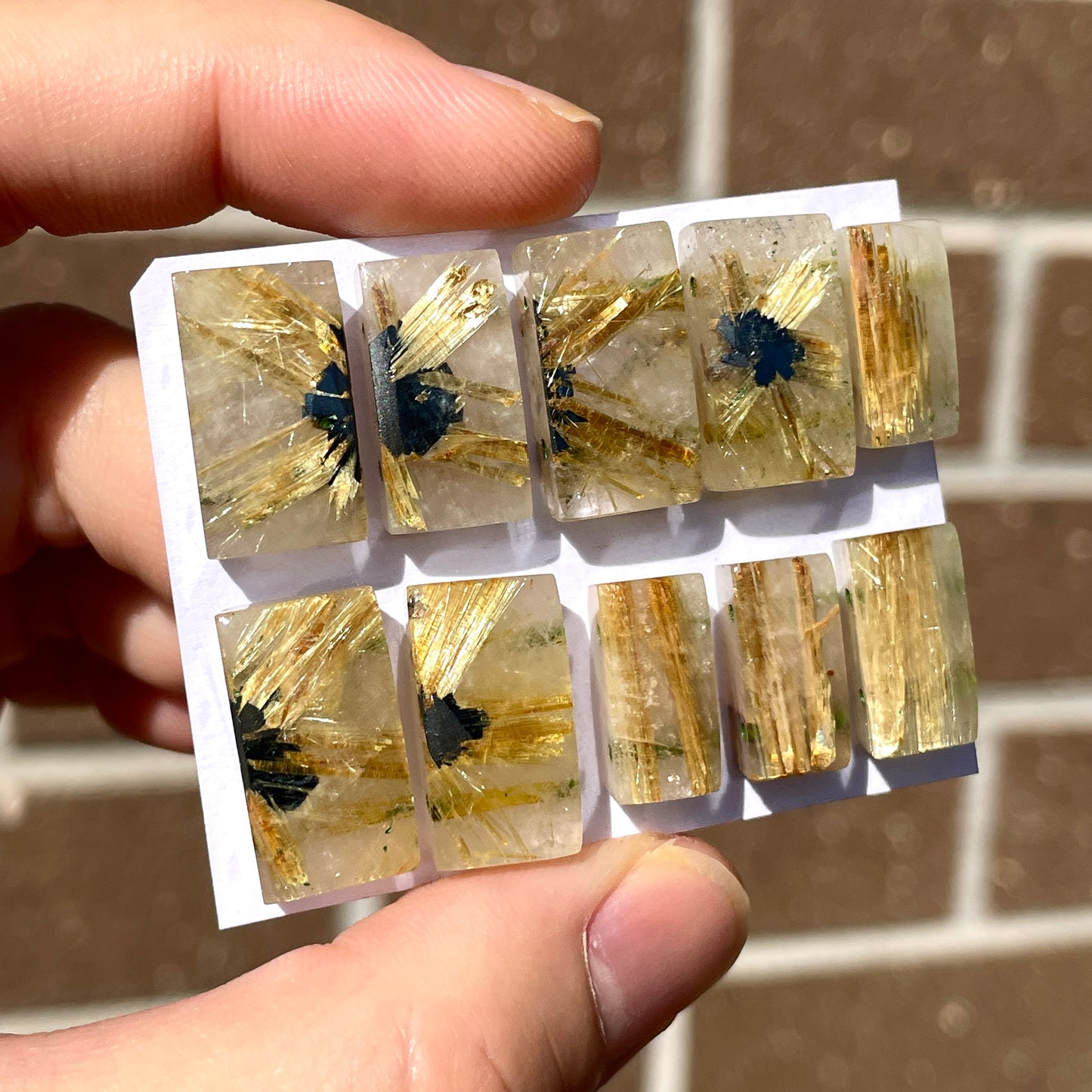 'Starburst' Golden Rutilated/Rutile Quartz Rectangle Cabochon Smooth - Choose your Stone (W4)