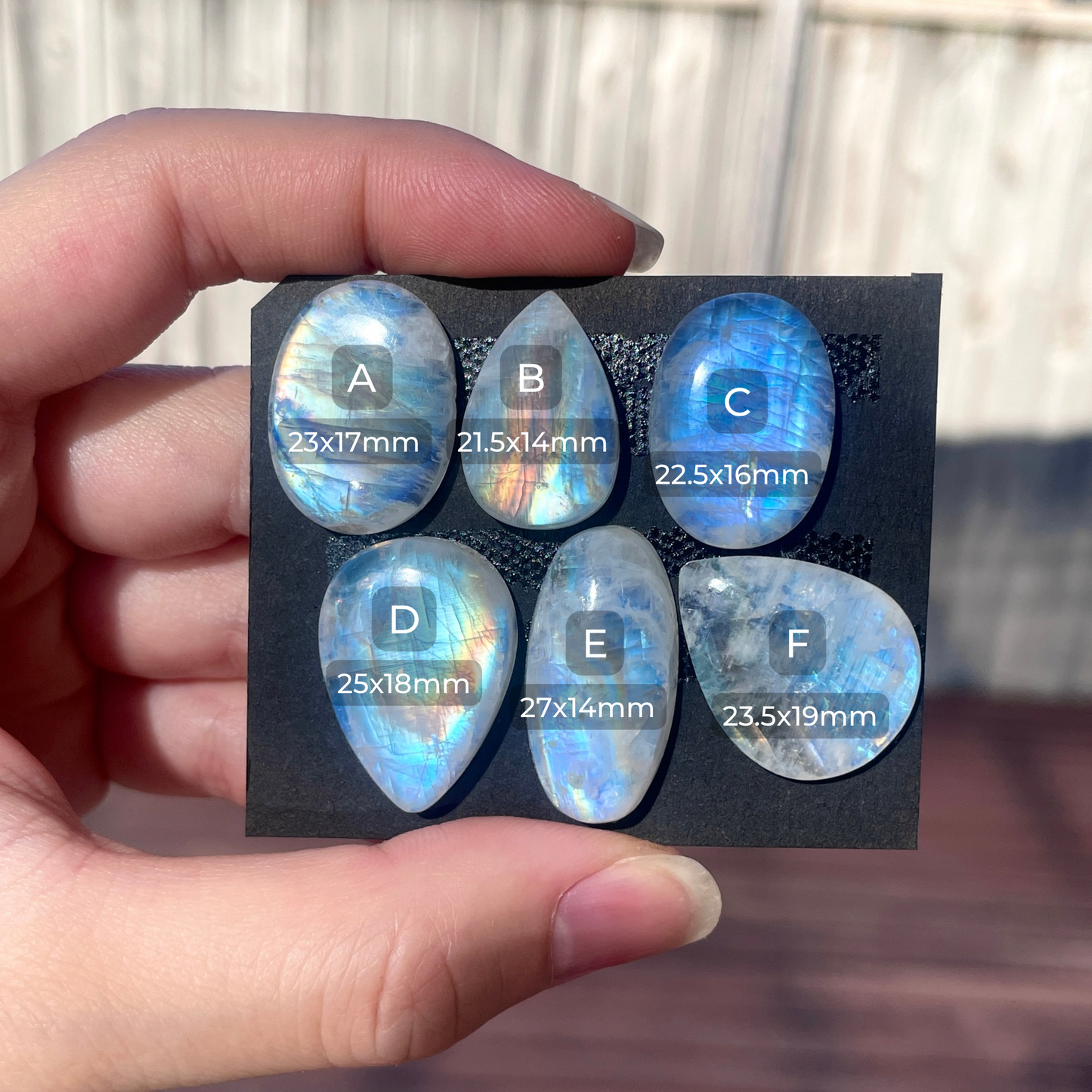 Rainbow Moonstone Cabochon Smooth - Choose your Stone (W7)