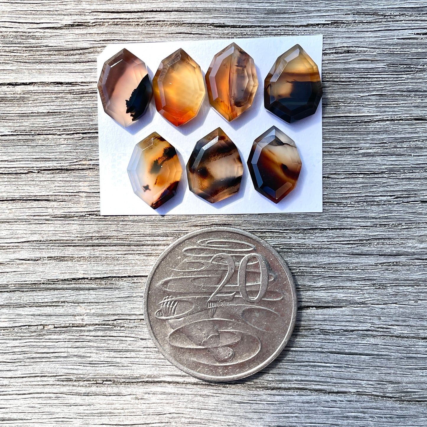 14mm Montana Agate Cabochon Step Cut - Choose your Stone (W8)
