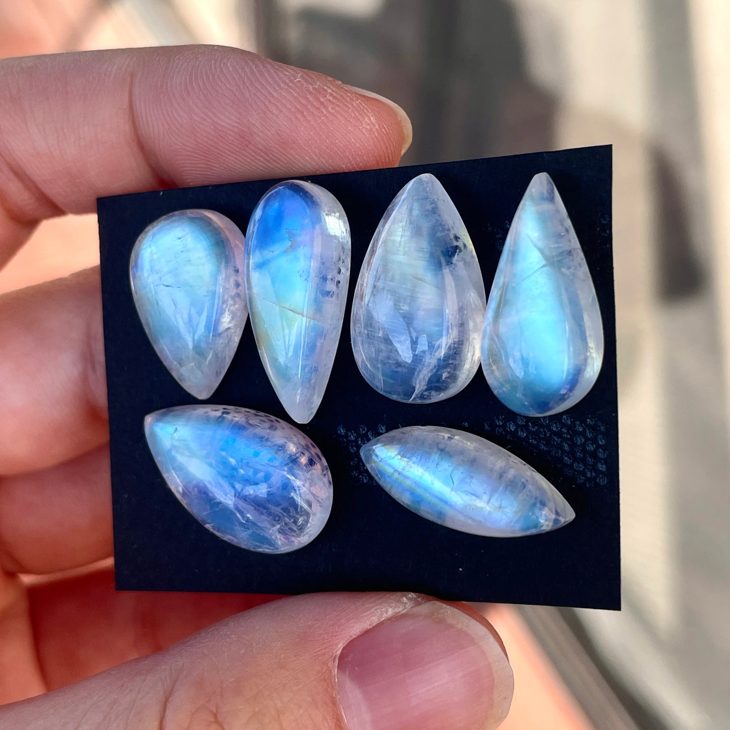 17-22mm Rainbow Moonstone Cabochon Smooth - Choose your Stone (W8)