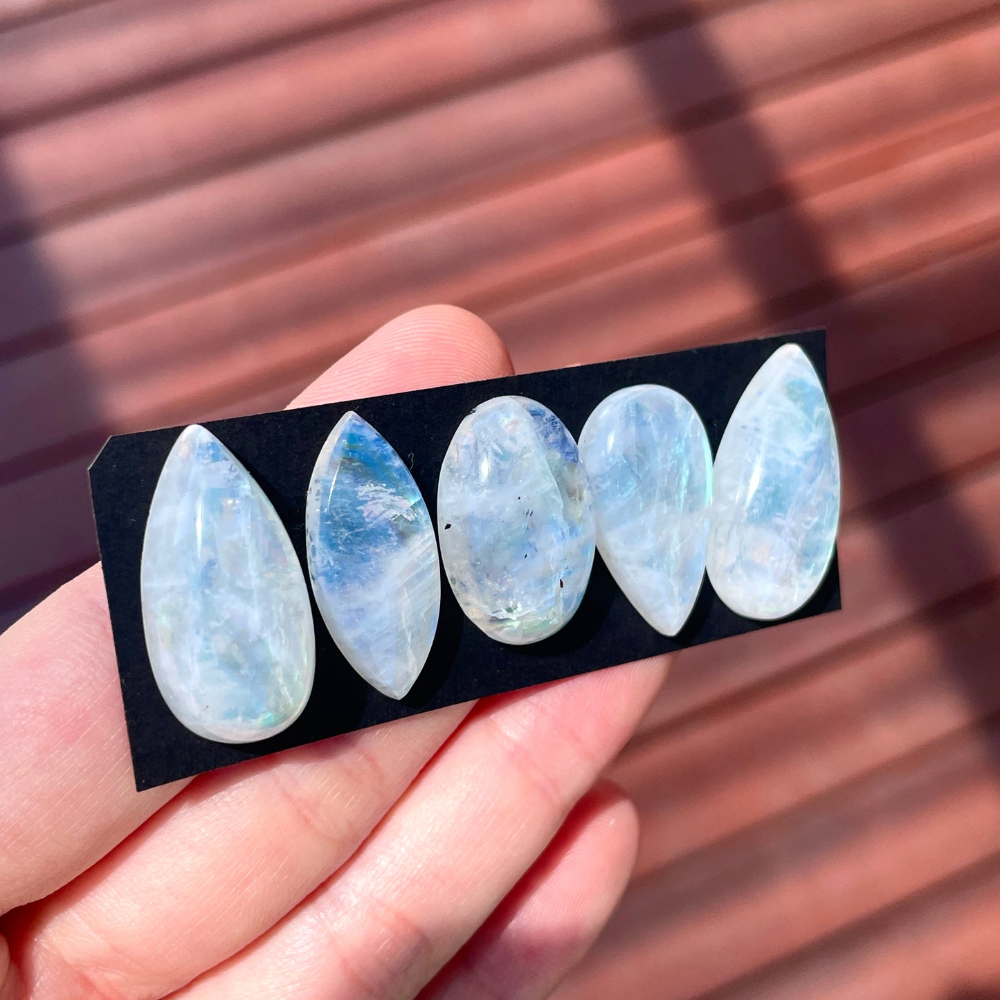 21-26mm Rainbow Moonstone Cabochon Smooth - Choose your Stone (W5)