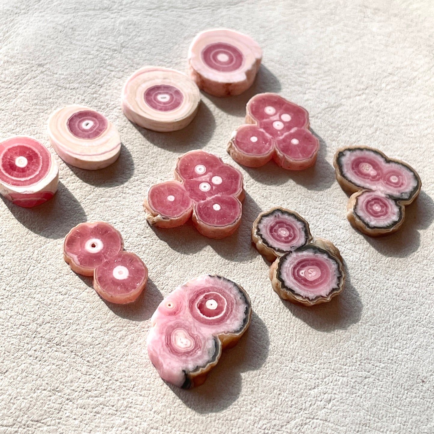 Argentina Rhodochrosite Stalactite Slice/Cabochon Polished - Choose your Slice (W9)