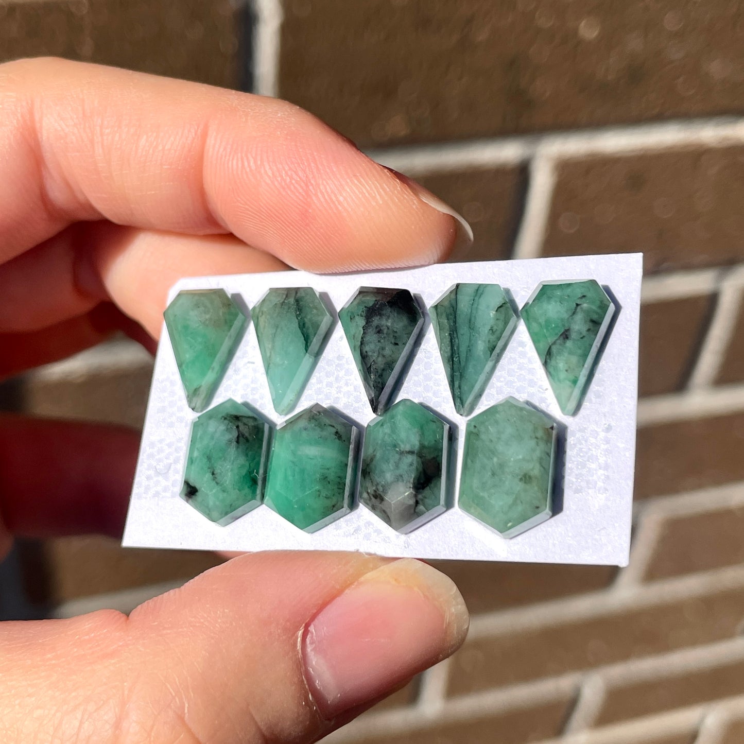 12mm Emerald Cabochon Polygon Step Cut - Choose your Stone (W8)