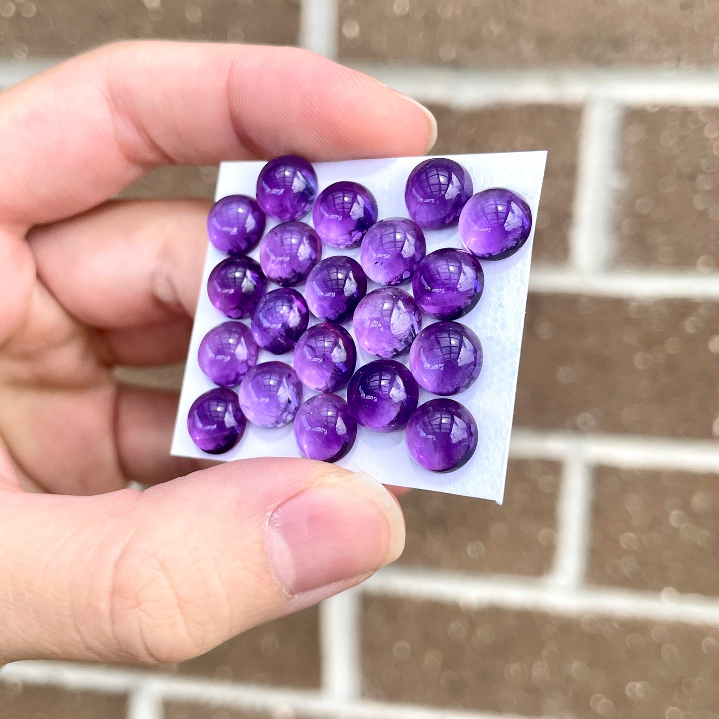 8mm Amethyst Round Cabochon Smooth - Set of 3 (E17)