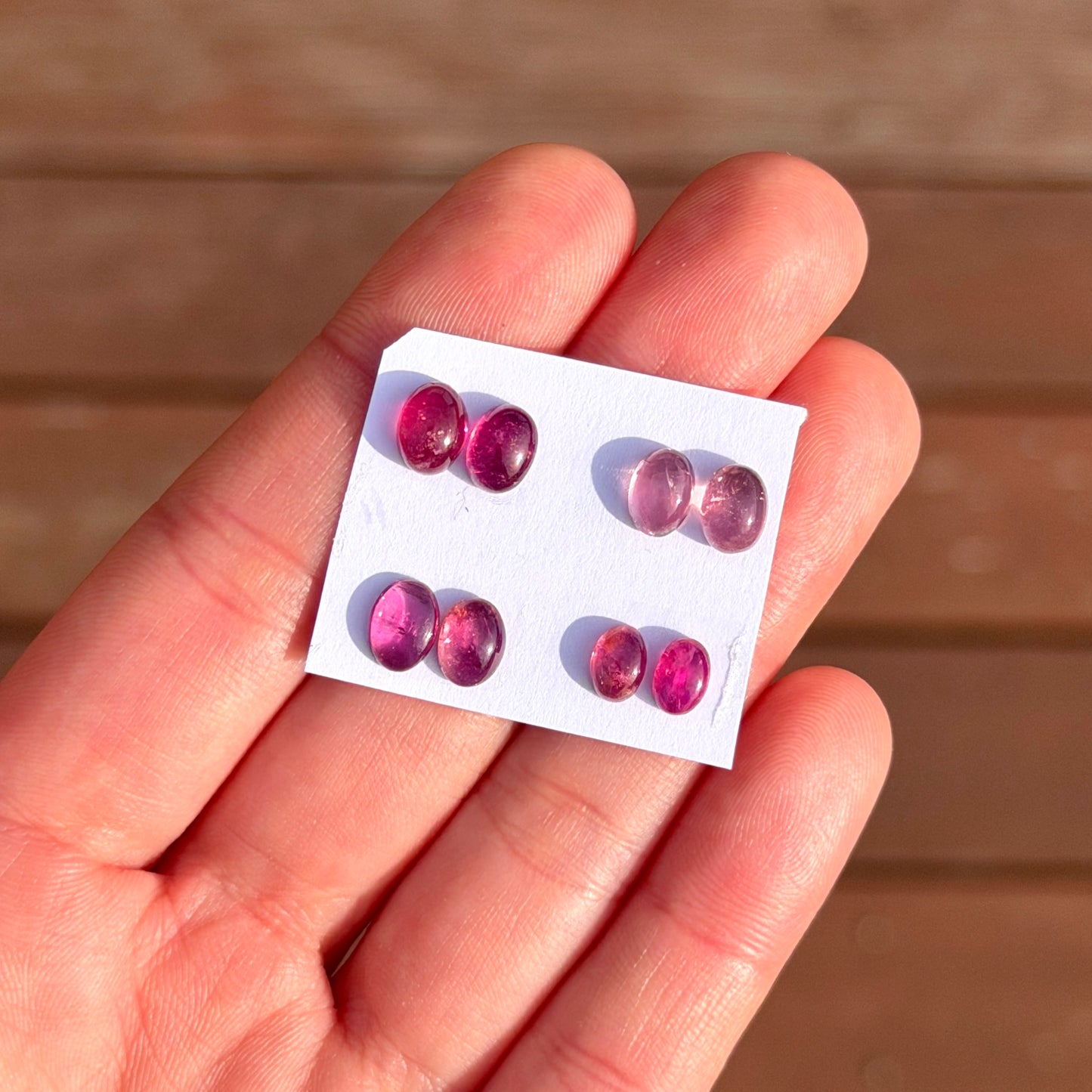 Rubellite Tourmaline Oval Cabochon Pairs - Choose your Pair (W16)