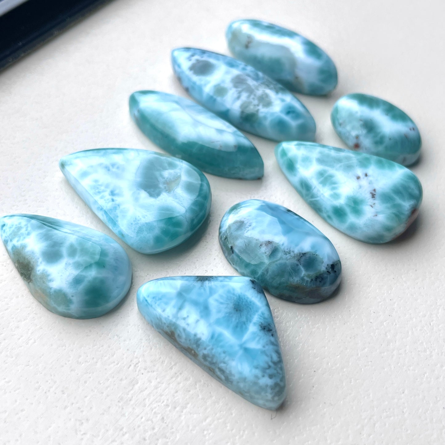 17-33mm Gemmy Blue Larimar Cabochon Smooth - Choose your Stone (W2)