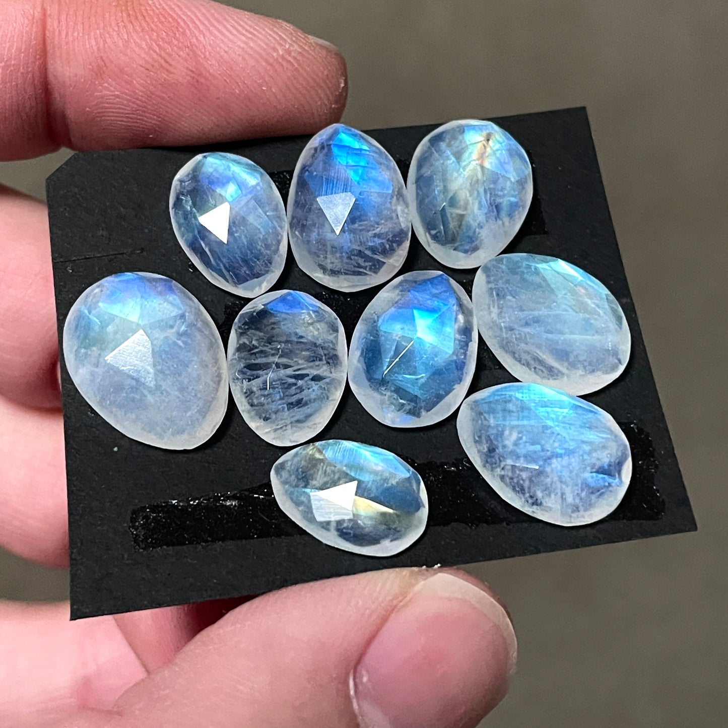 11-15mm Rainbow Moonstone Cabochon Rose cut - Choose your Stone (W8)
