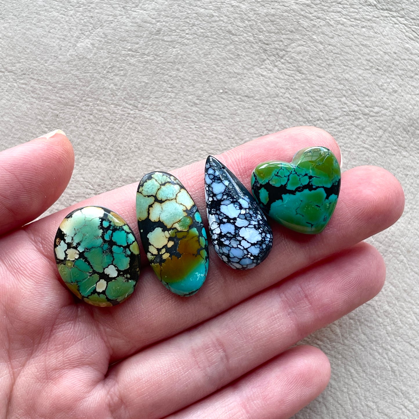 18-29mm Hubei Turquoise Cabochon Smooth (Backed) - Choose your Stone (D-W6)