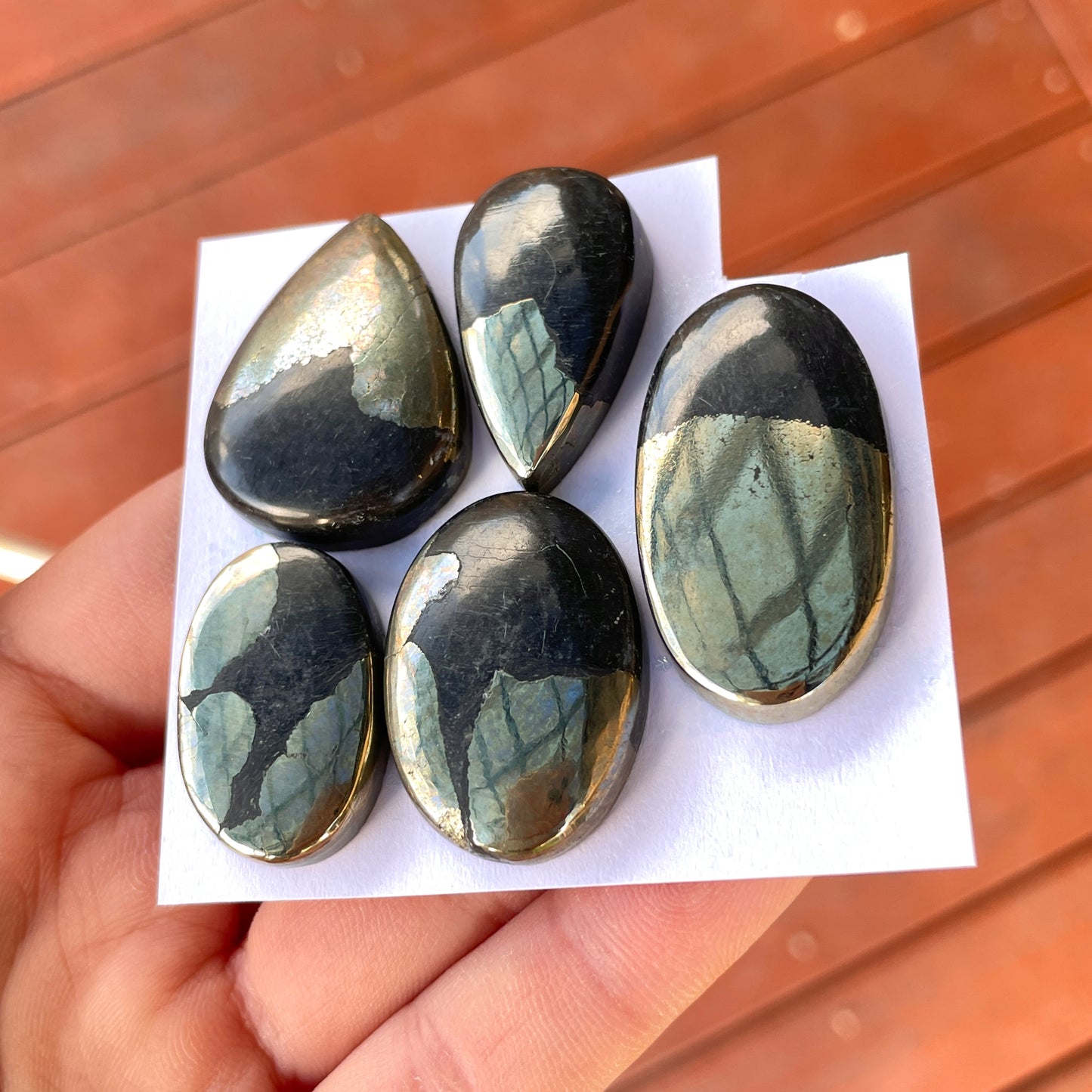 Apache Gold (Chalcopyrite) Cabochon Smooth - Choose your Stone (W5)