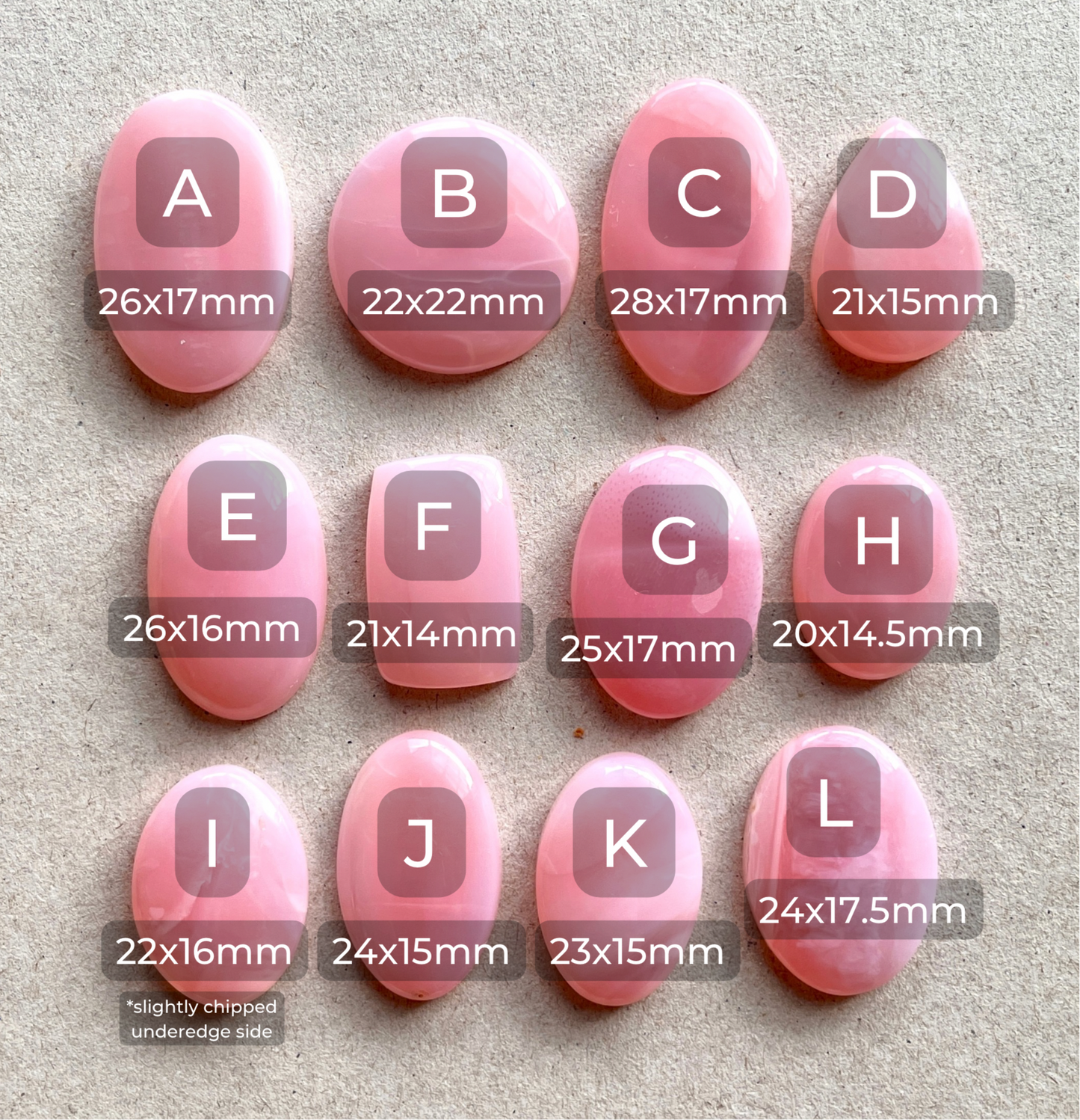 Australian Pink Opal Cabochon Smooth - Choose your Stone (W5)