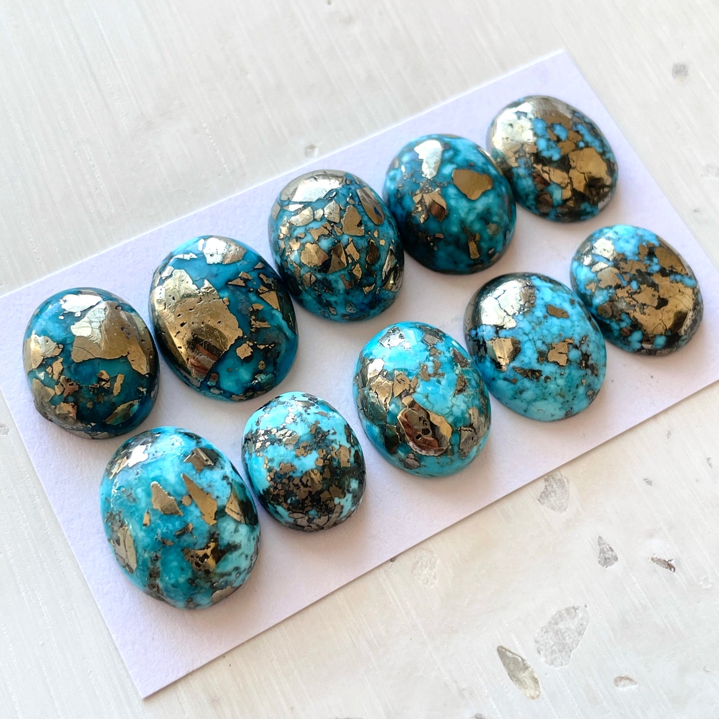Morenci Turquoise with Pyrite Cabochon Smooth - Choose your Stone (W1)