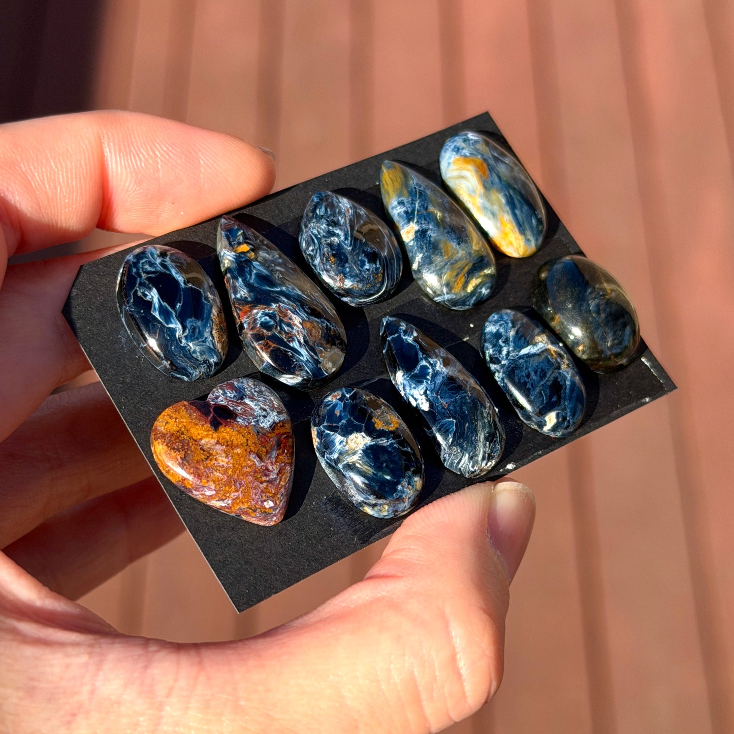 16-25mm Blue/Golden Pietersite Cabochon Smooth - Choose your Stone (W7)