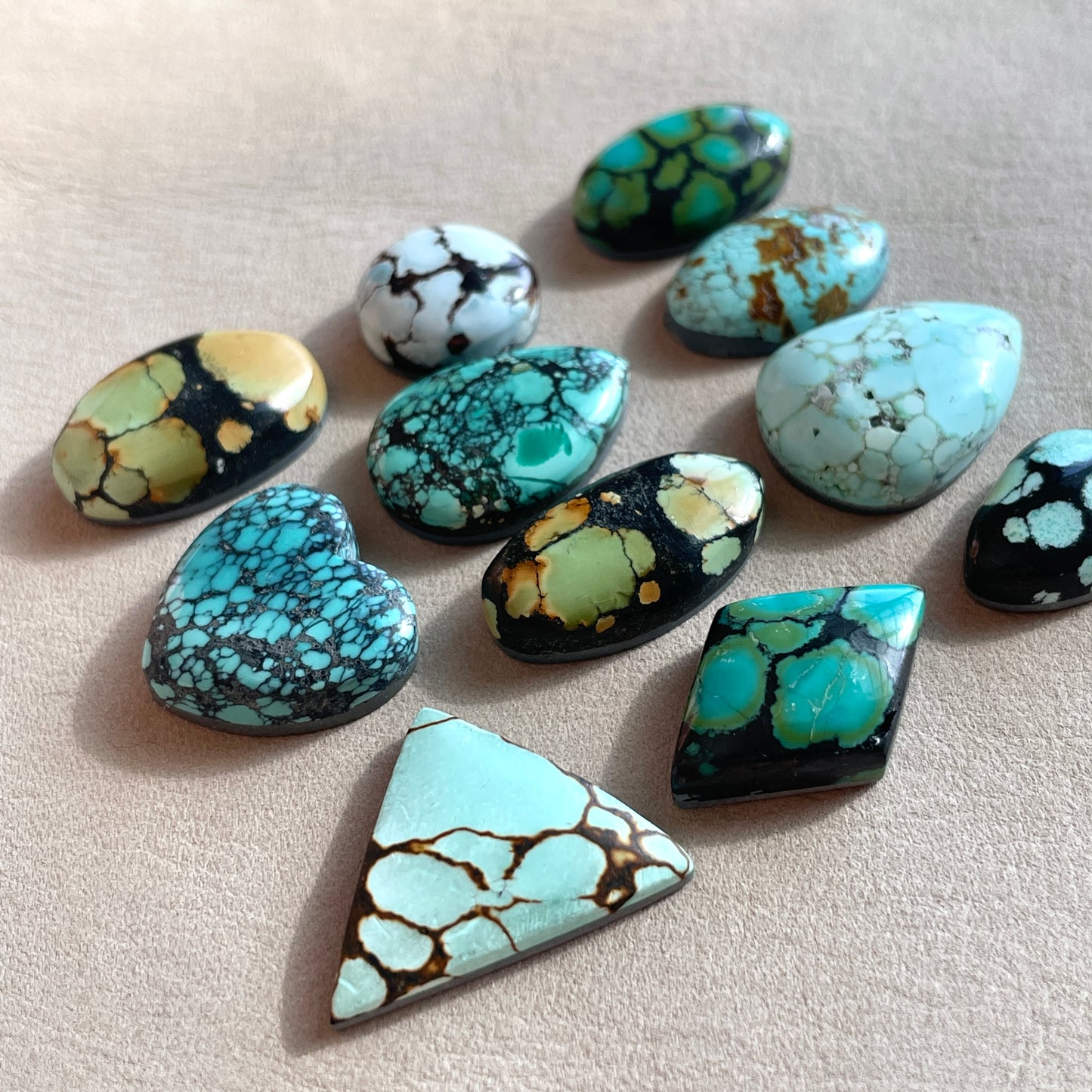 Hubei Turquoise Cabochon Smooth (Backed) - Choose your Stone (A-W2)