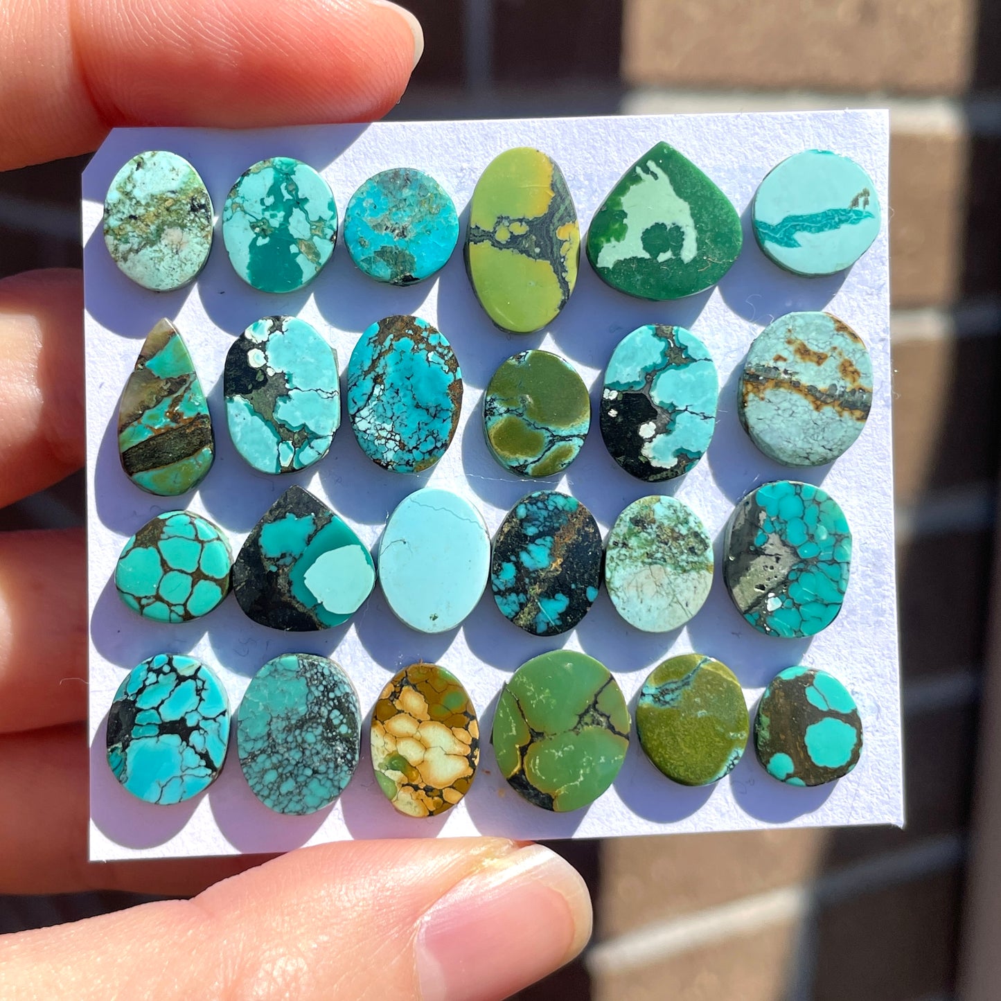 8-14mm Tibetan Turquoise Cabochon Smooth  - Choose your Stone (W6)