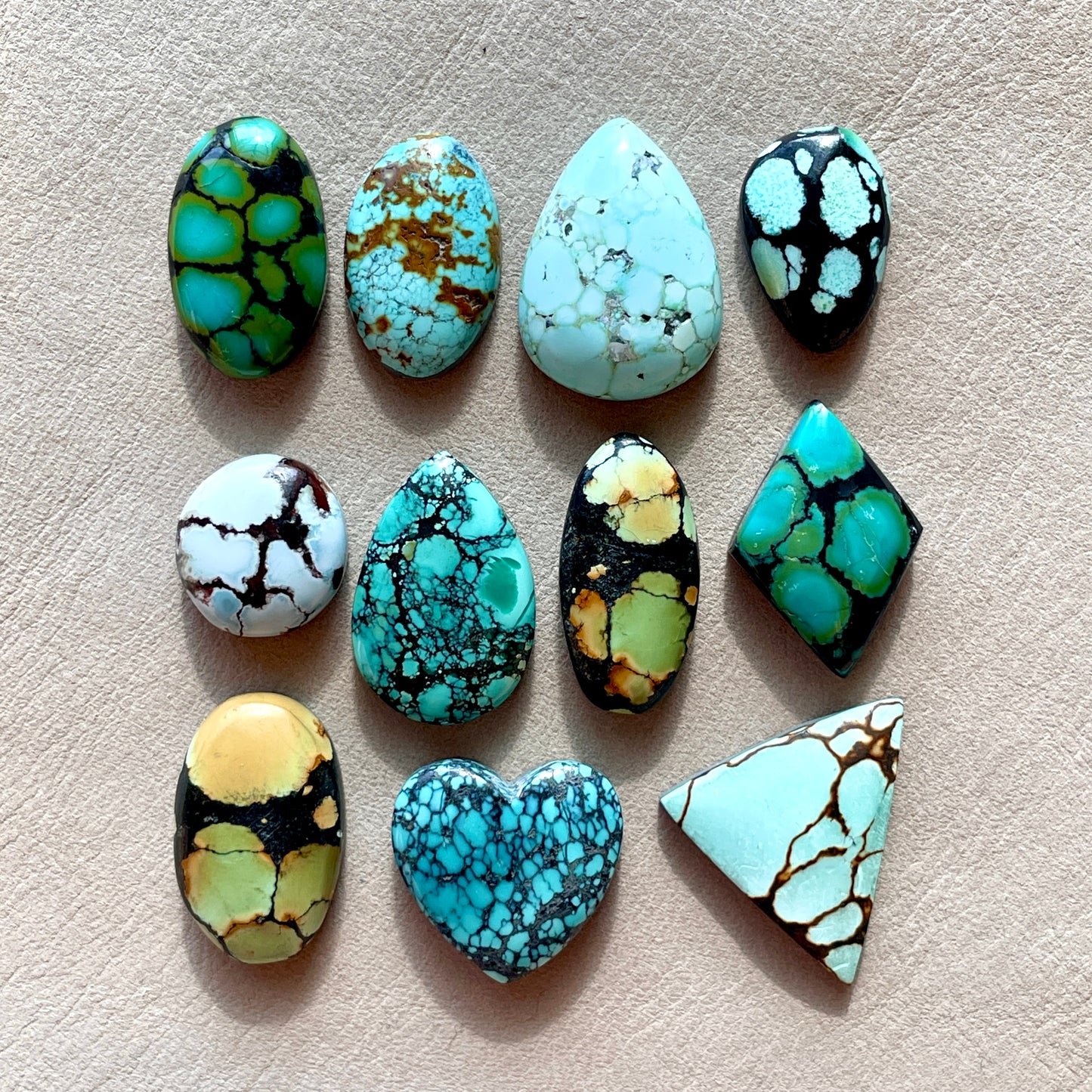 Hubei Turquoise Cabochon Smooth (Backed) - Choose your Stone (A-W2)