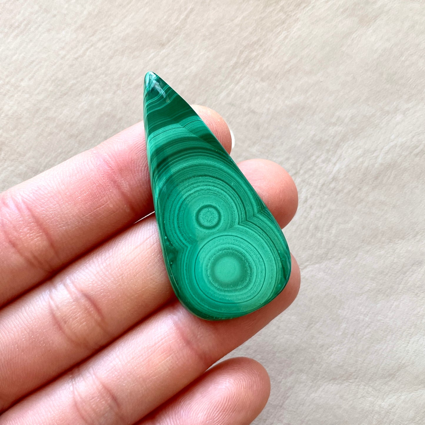 Malachite 'Figure 8' Cabochon Smooth - Double Bullseye