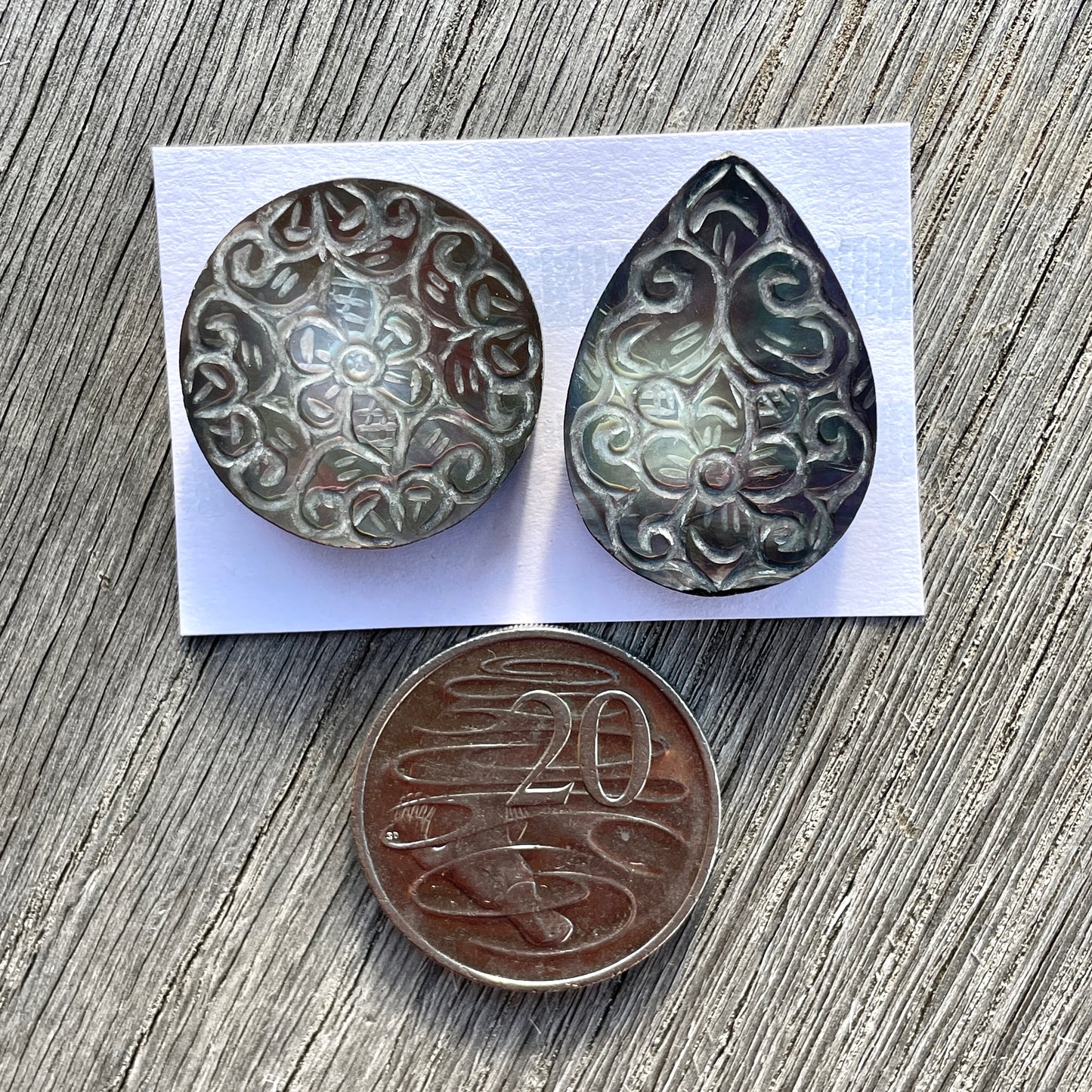 Tahitian Black Pearl Carved Cabochon - Choose your Stone (W5)