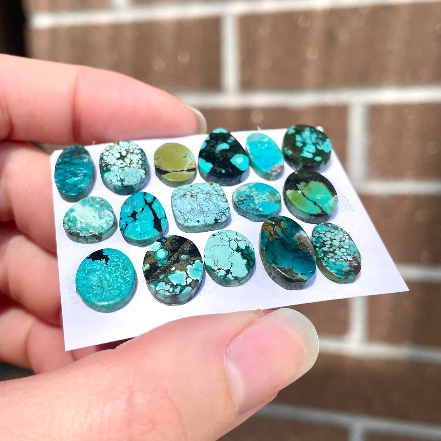 9-14mm Tibetan Turquoise Cabochon Smooth - Choose your Stone (W11)
