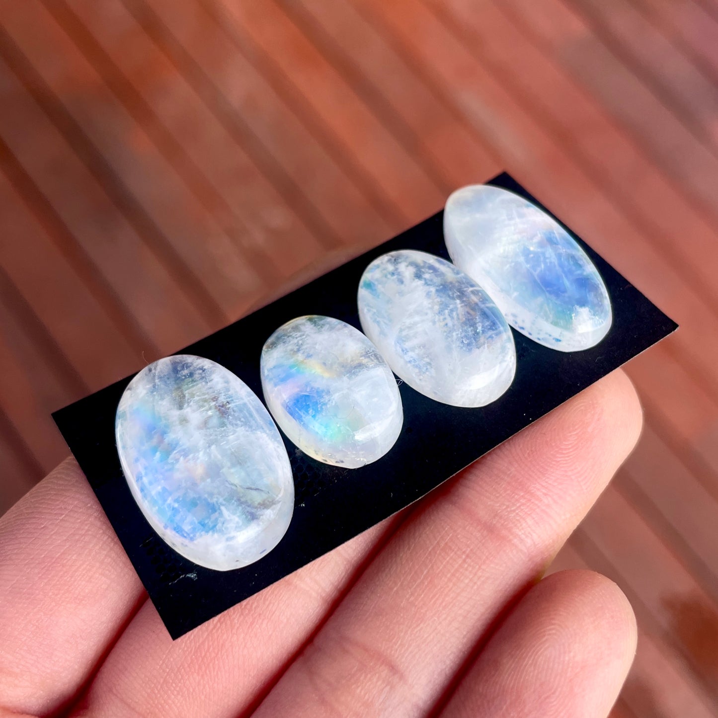 Rainbow Moonstone Oval Cabochon Smooth - Choose your Stone (B)W3