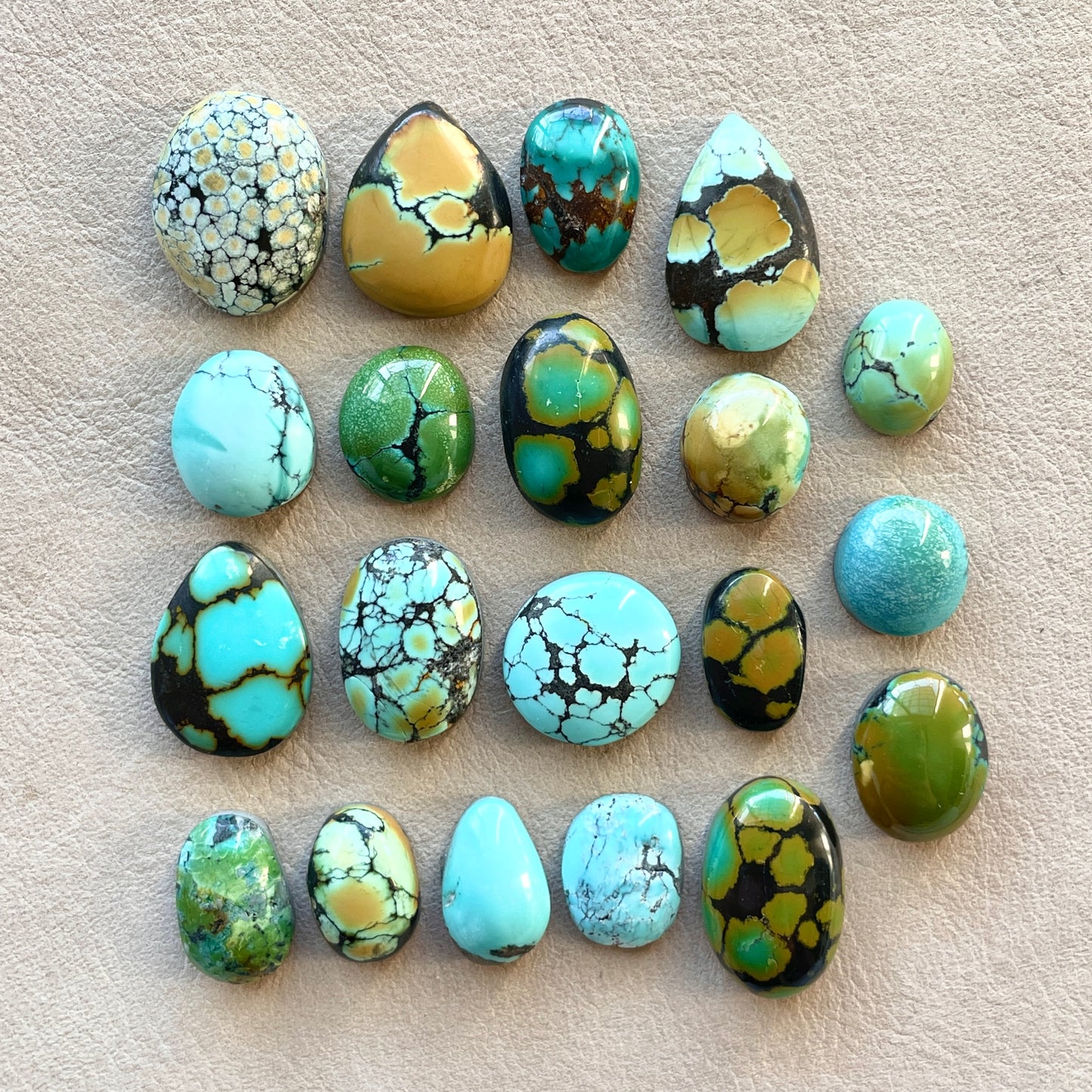 10-18mm Hubei Turquoise Cabochon Smooth (Backed) - Choose your Stone (W6)