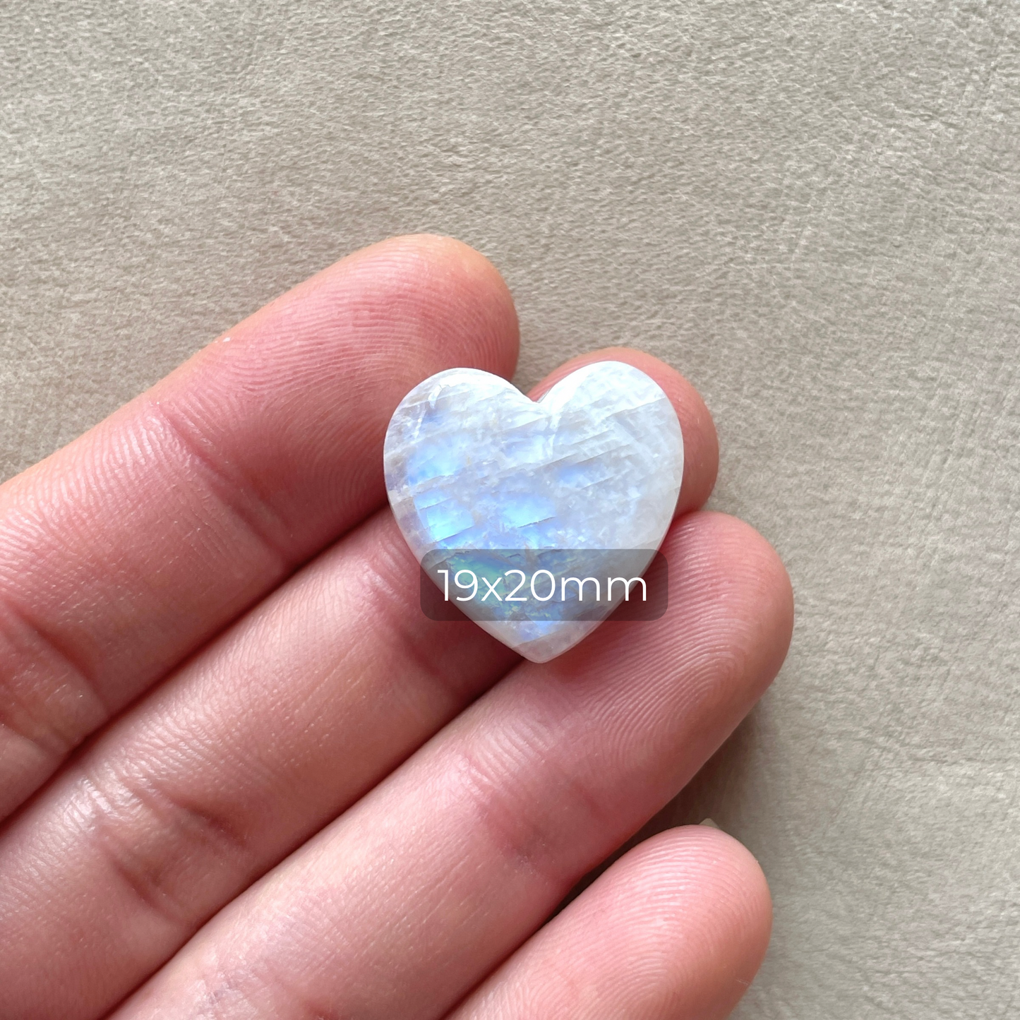 Rainbow Moonstone Heart Cabochon - 19x20mm (W4)